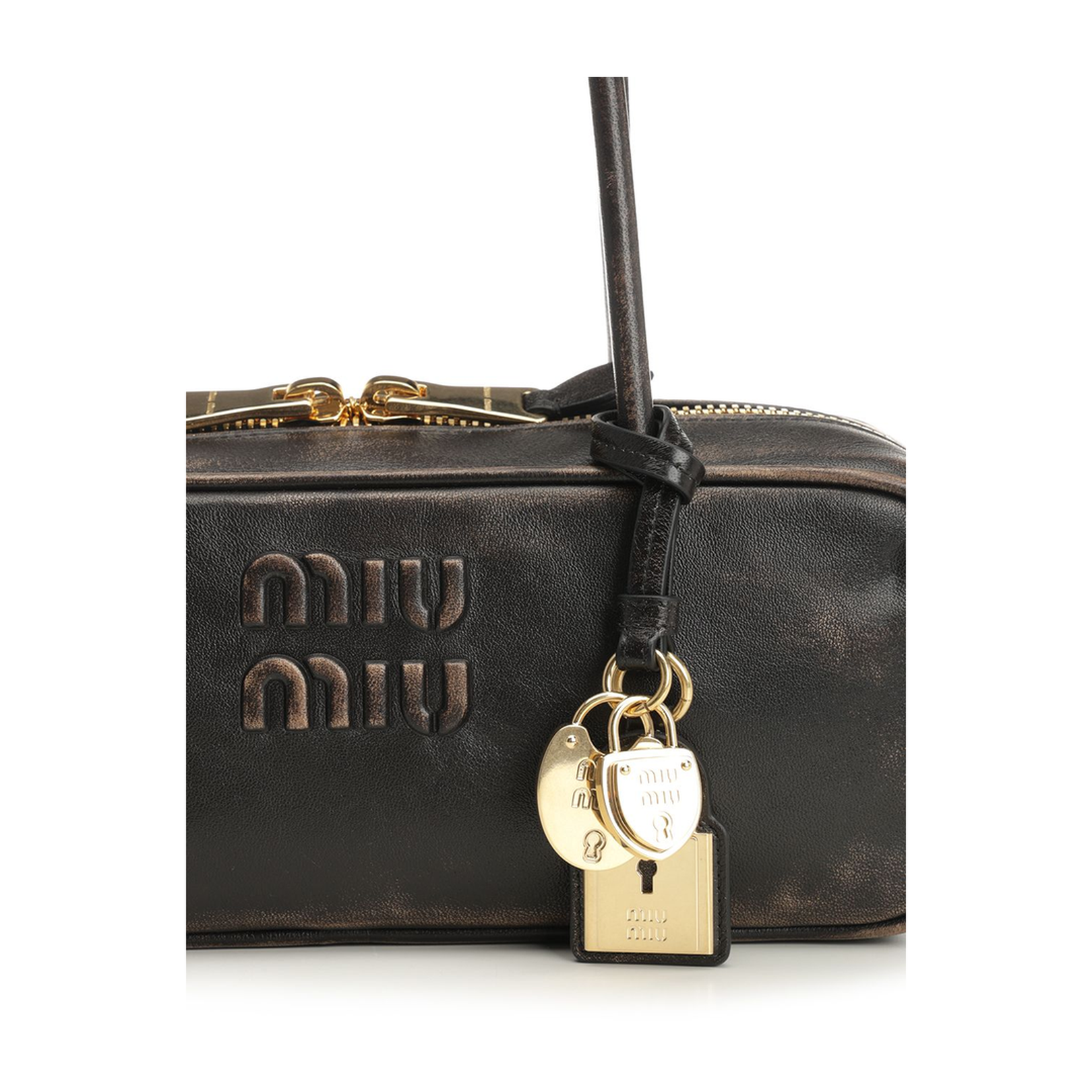 Beau Small Vintage-Effect Nappa Leather Bag