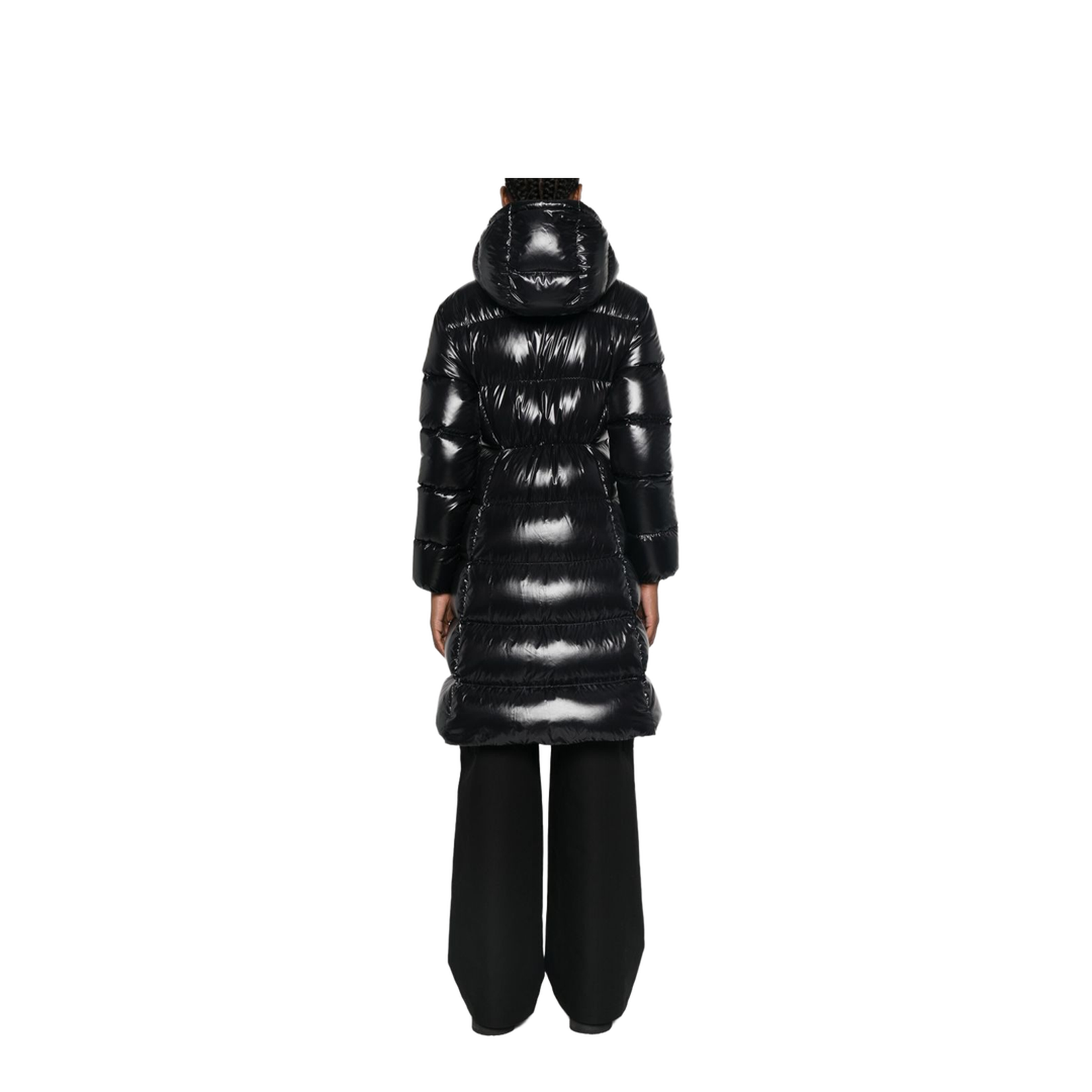 Black Bellevue Hooded Down Jacket