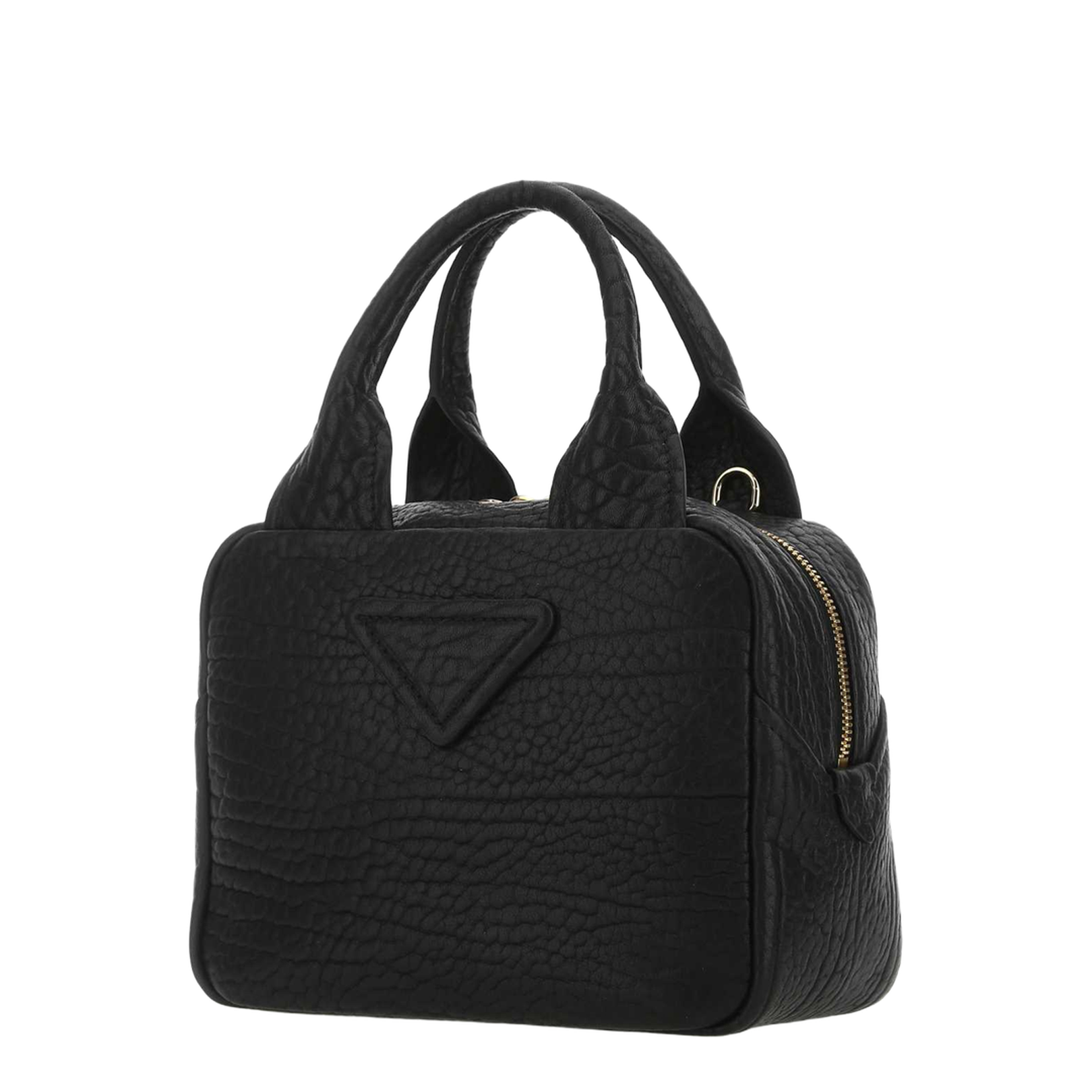 Black Handbag with Gold Accents