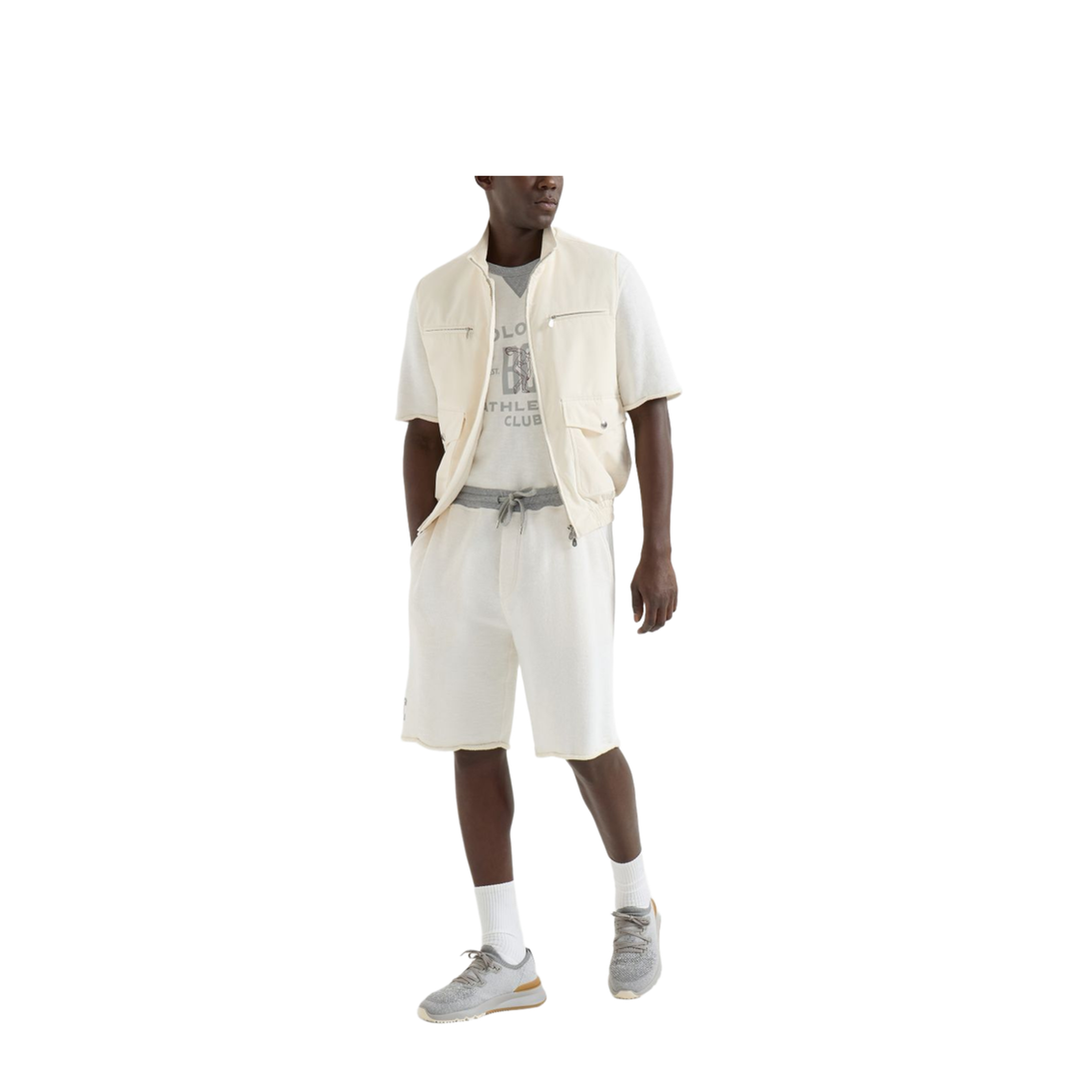Mélange Bermuda Shorts White