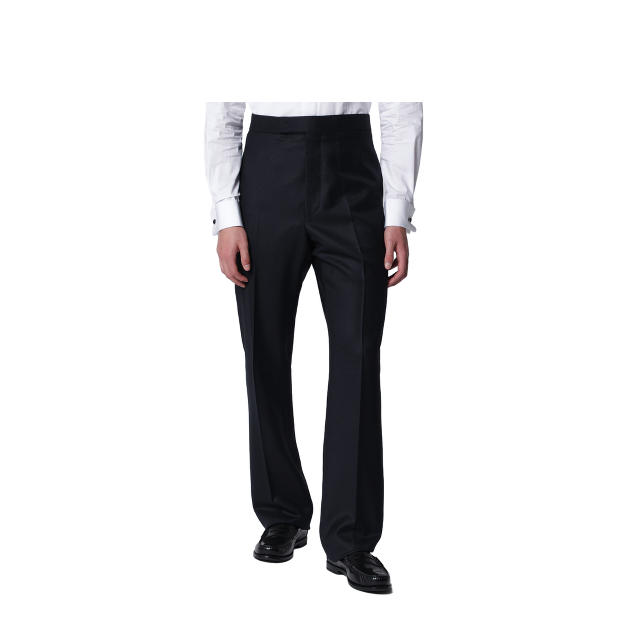 MAYFEYR - Thom Browne - Navy Blue Wool Trousers - MTC001A00626415