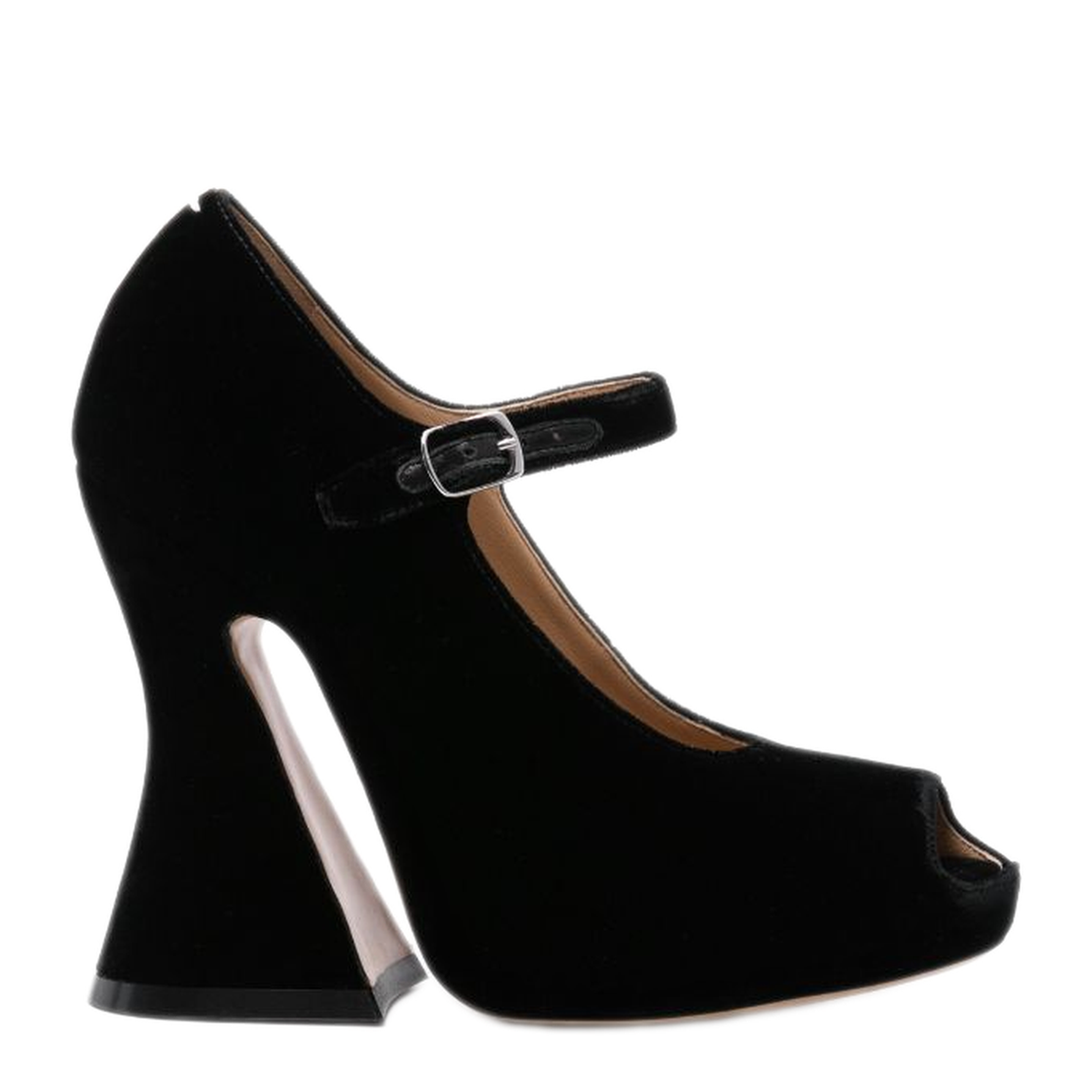 MAYFEYR - Maison Margiela - 125Mm Velvet Peep-Toe Sandals - S58WL0263P1788T8013