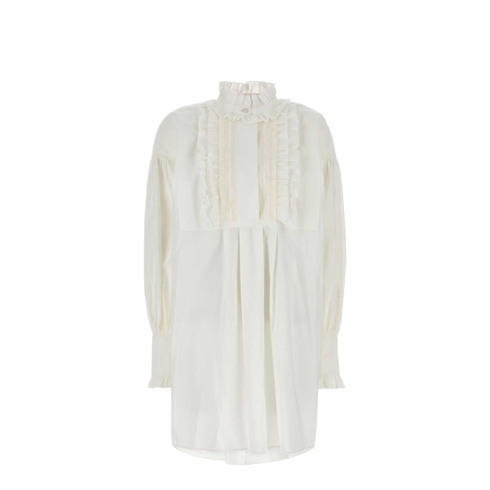 White Cotton Blend Dress