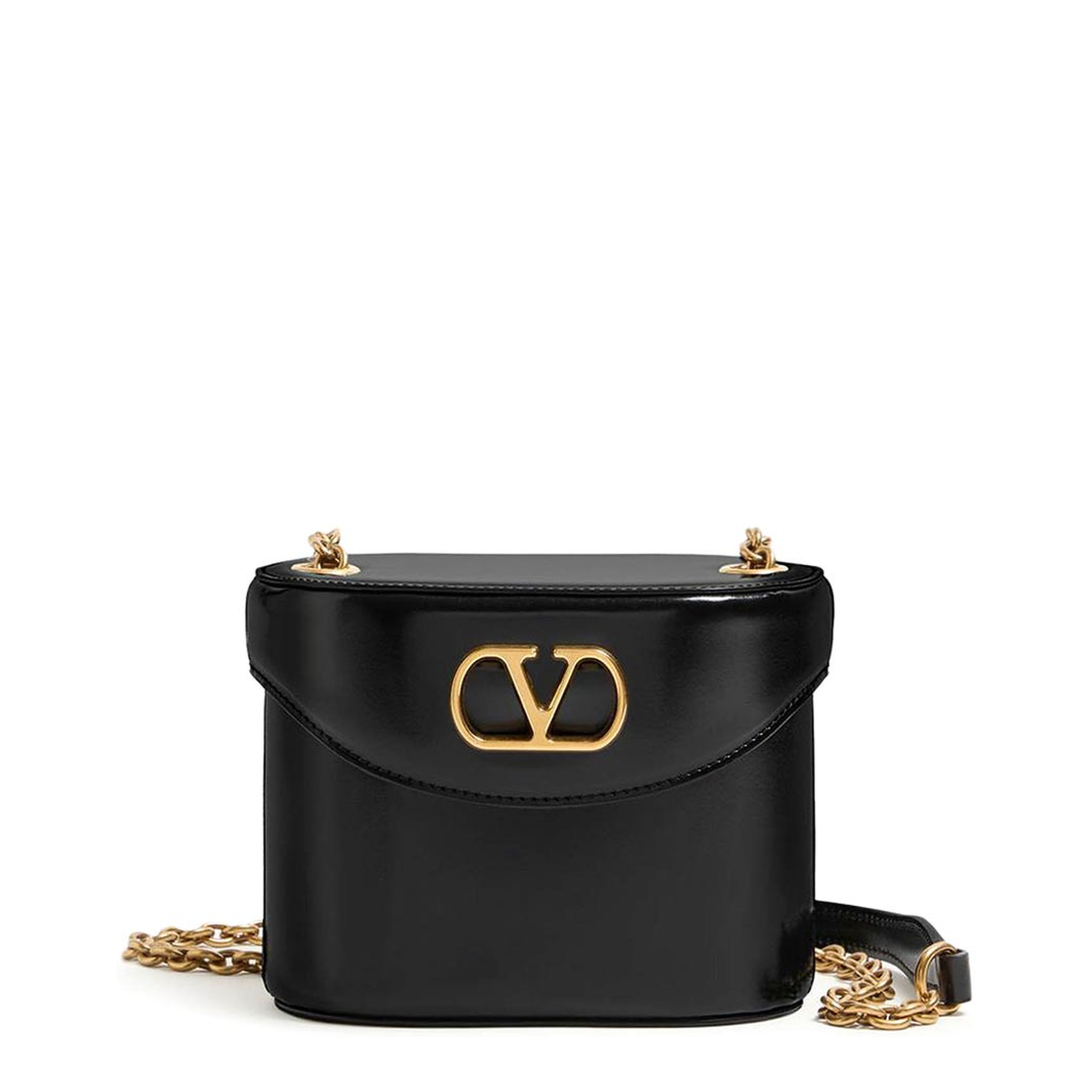 Black Leather Vanity Bag