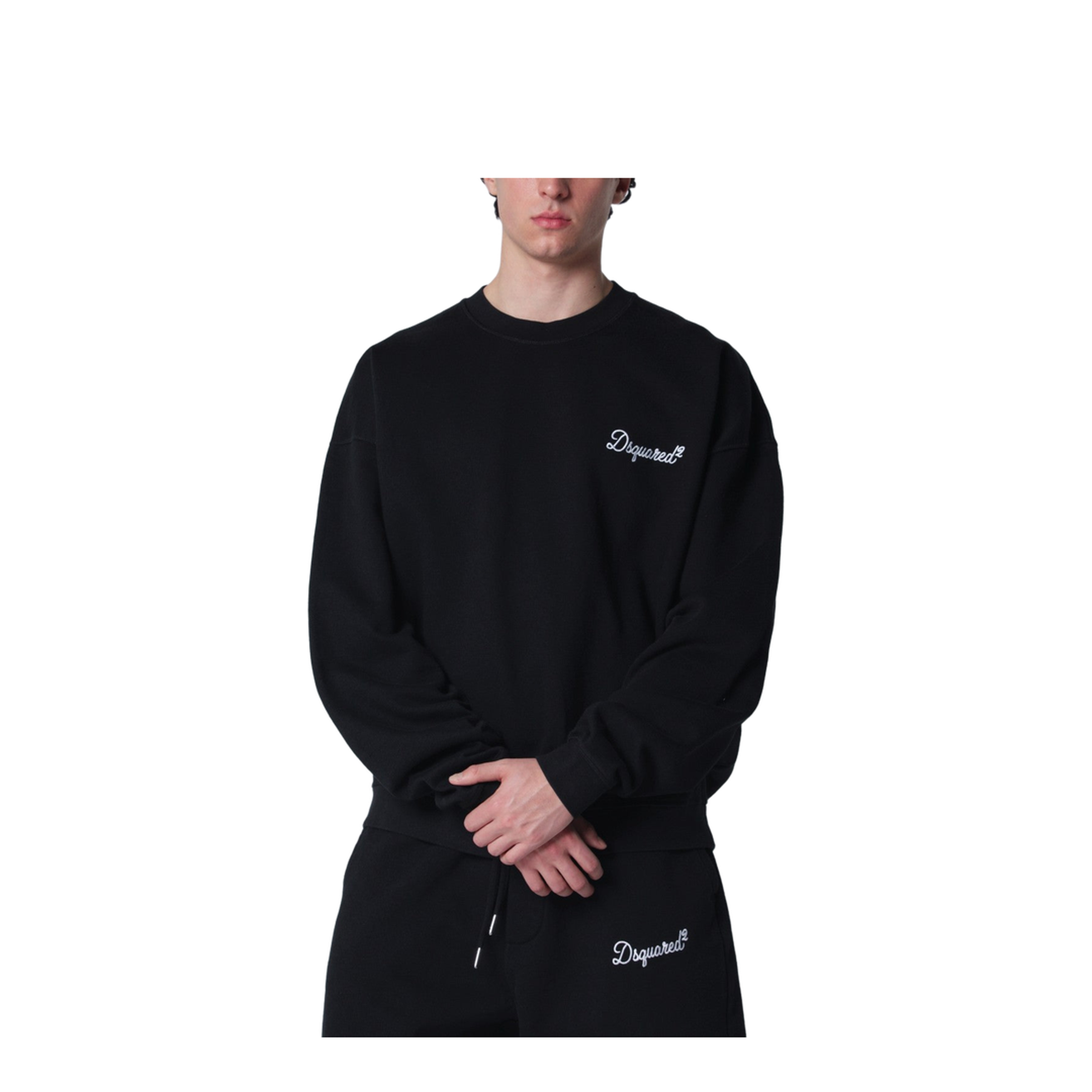 Black Relaxed-Fit Sweatshirt with Logo