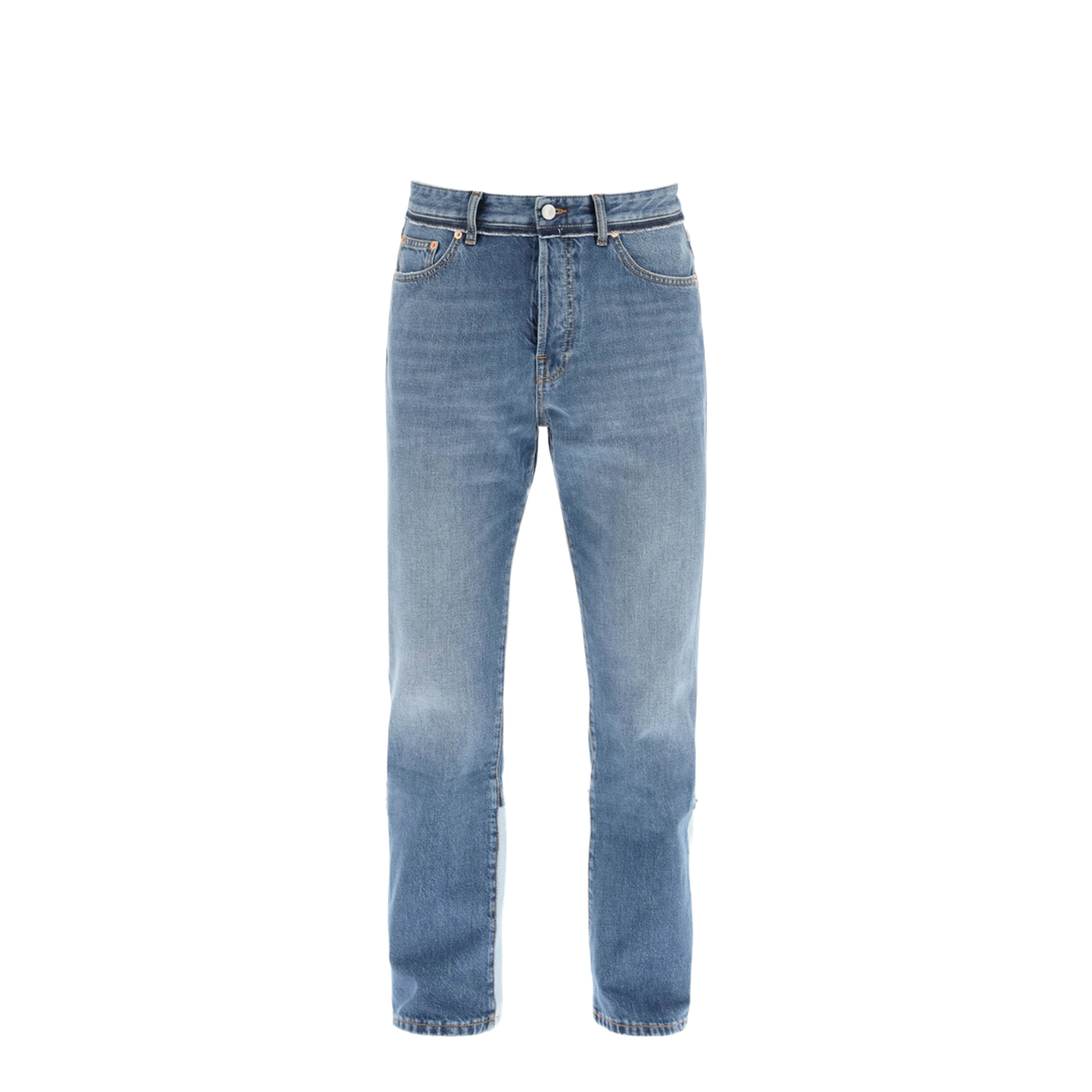 Wide-leg Jeans with Contrast Back