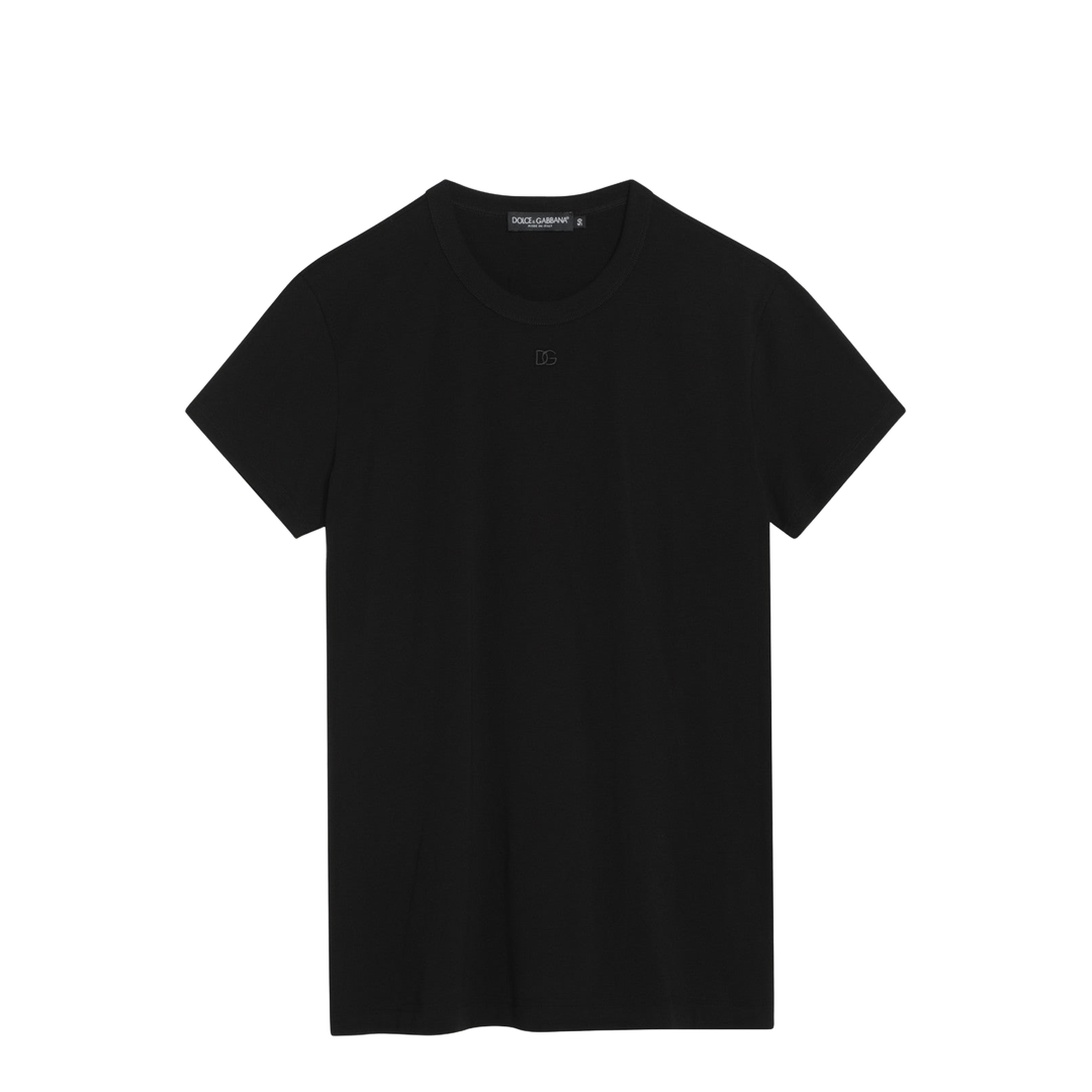 MAYFEYR - Dolce & Gabbana - Black T-Shirt With Logo Embroidery - G8SX0ZG7PIYN0000