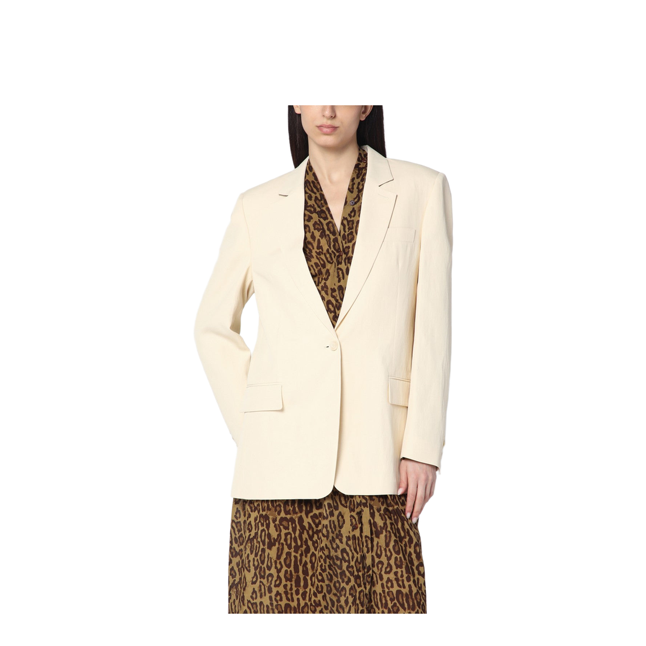 Single-breasted jacket in butter colour