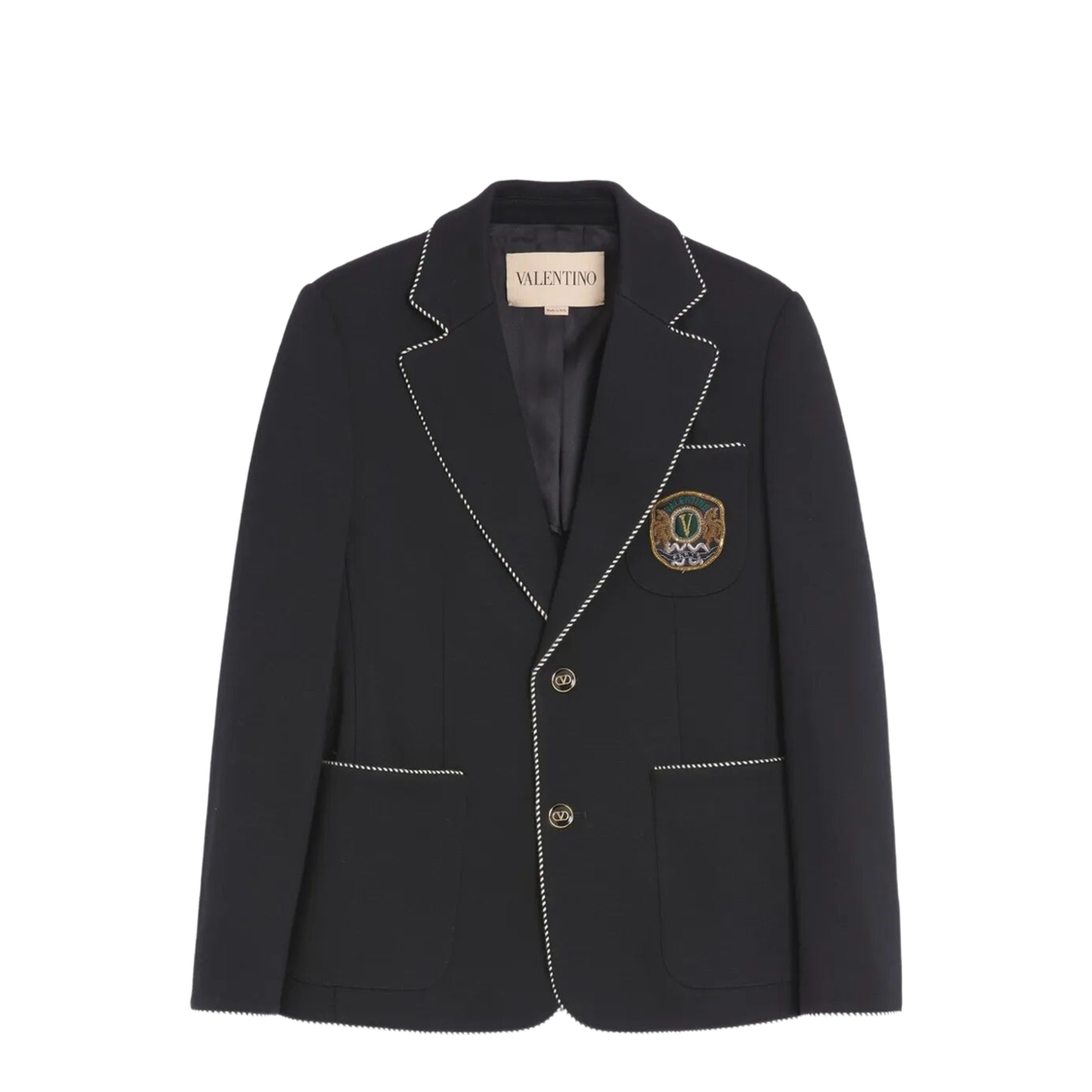 Single-Breasted Blazer with Patch