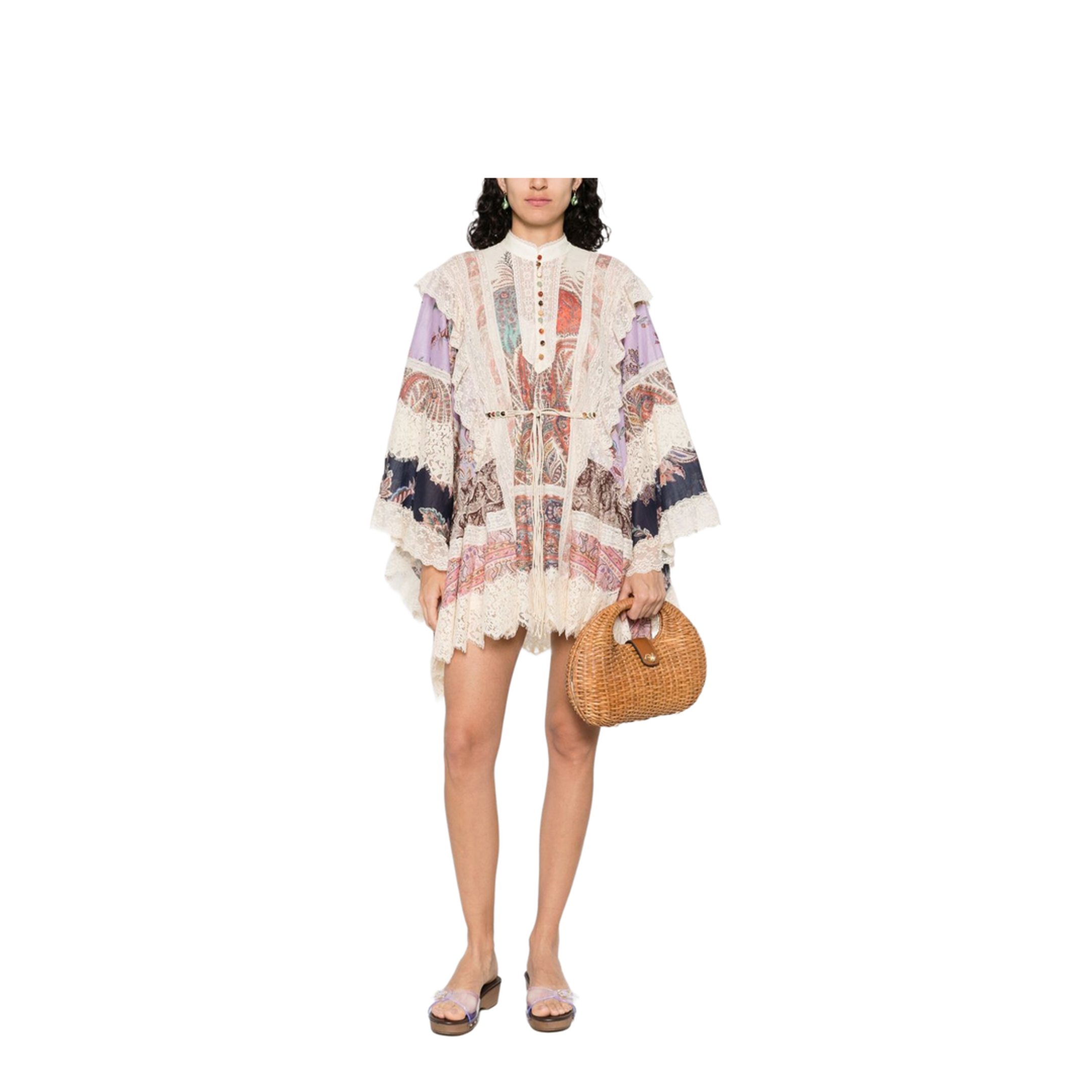 Rhiannon Printed Cotton Mini Dress