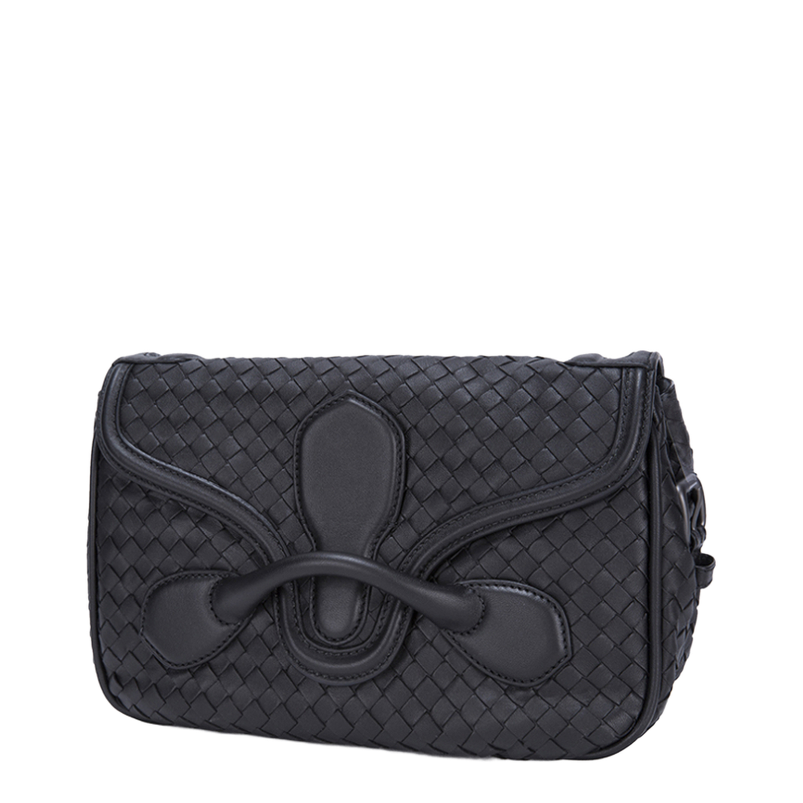 Intrecciato Leather Shoulder Bags - Black