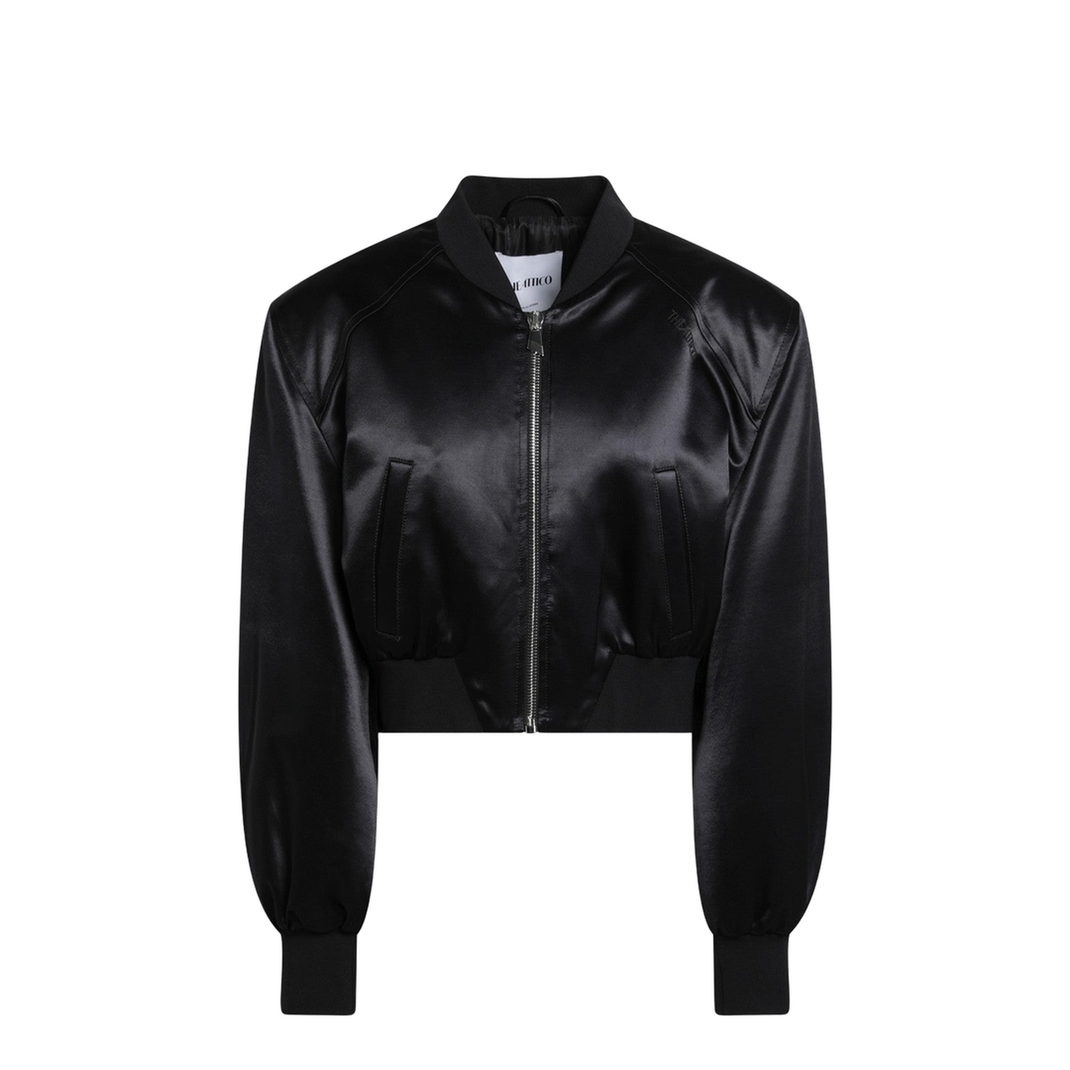 MAYFEYR - The Attico - Black Shiny Cropped Bomber - 260WCB0010VVV102AA100