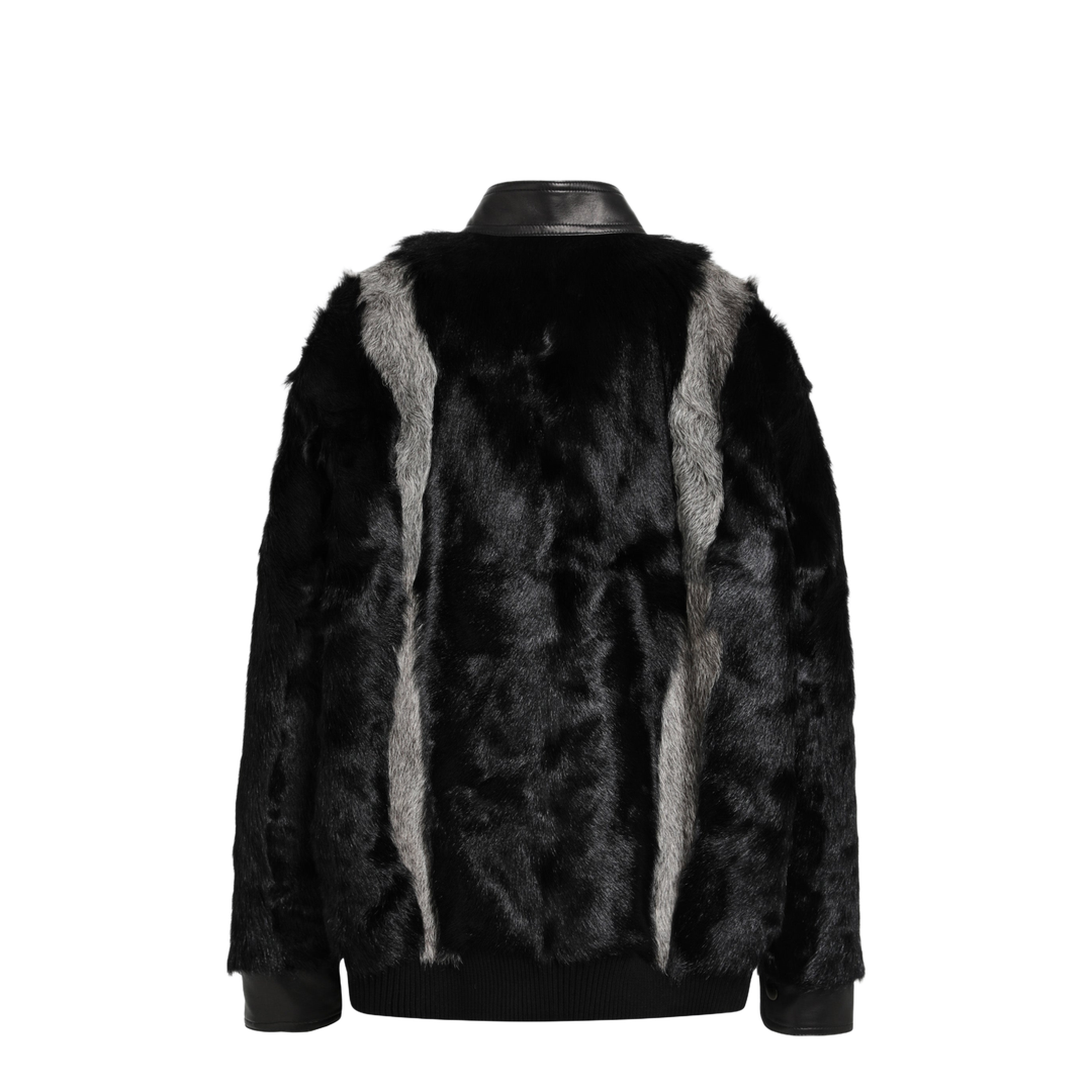 MAYFEYR - Valentino - Black Grey Shearling And Leather Jacket - 9B3NB26ZAASG51