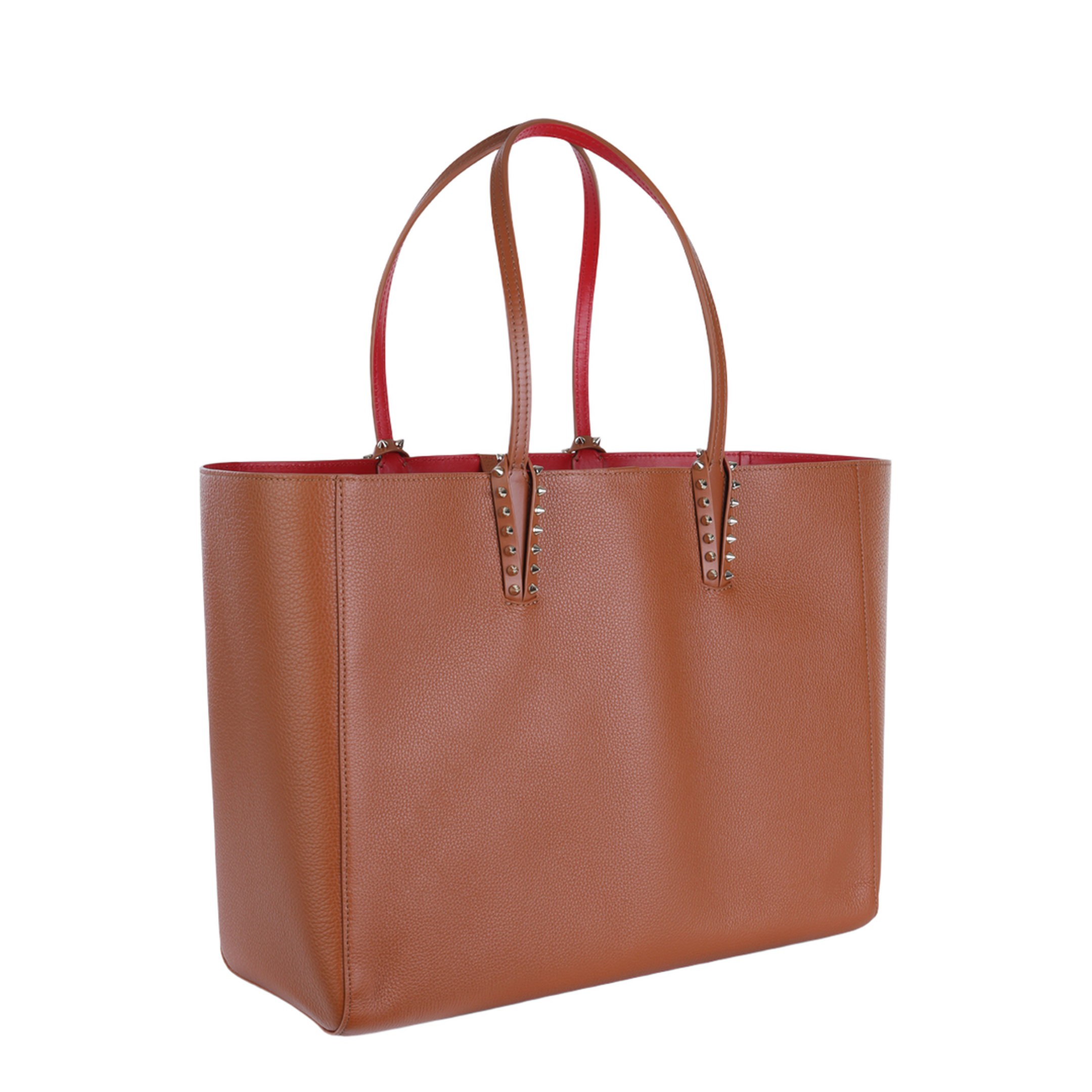 Cabata Studded Leather Shoulder Bag - Brown