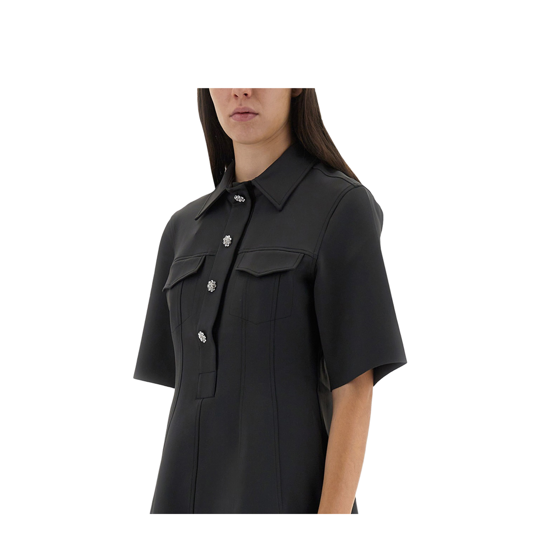 Mini Dress with Scalloped Buttons