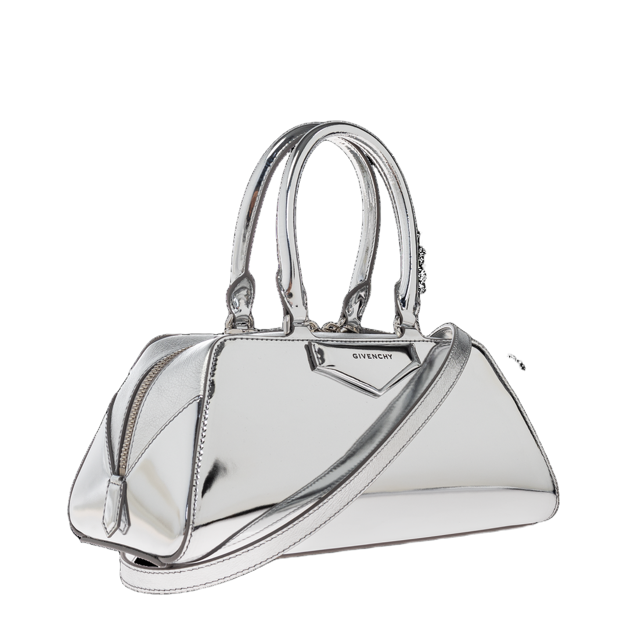 Small Antigona East-West Bag in Laminated Leather