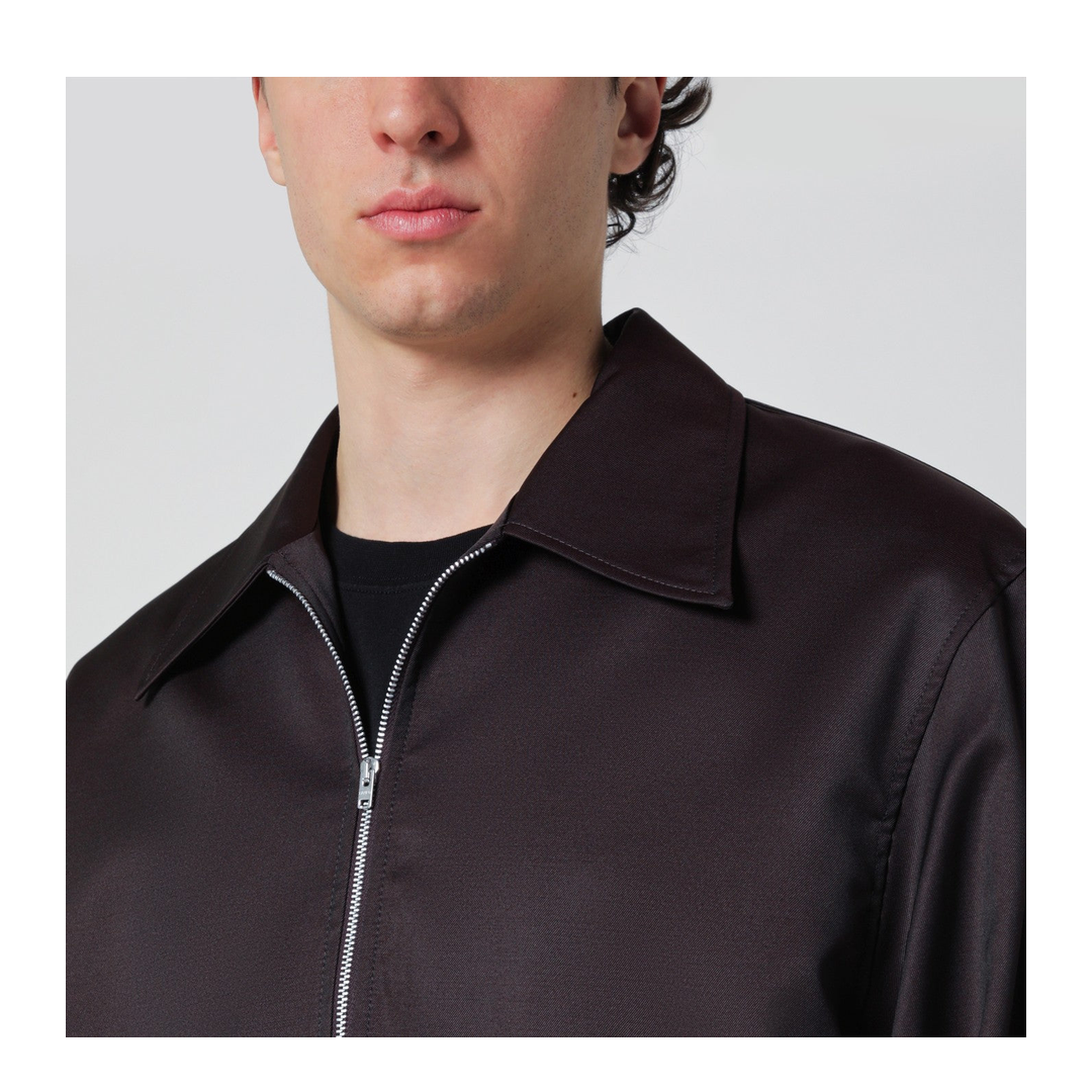 Grape-colored Formflex Fabric Zip-up Jacket