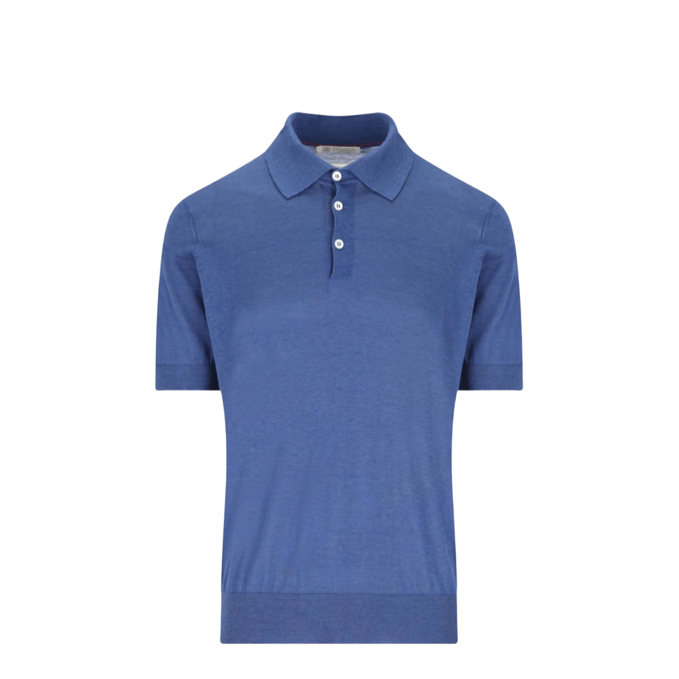 Blue Silk Blend Polo Shirt