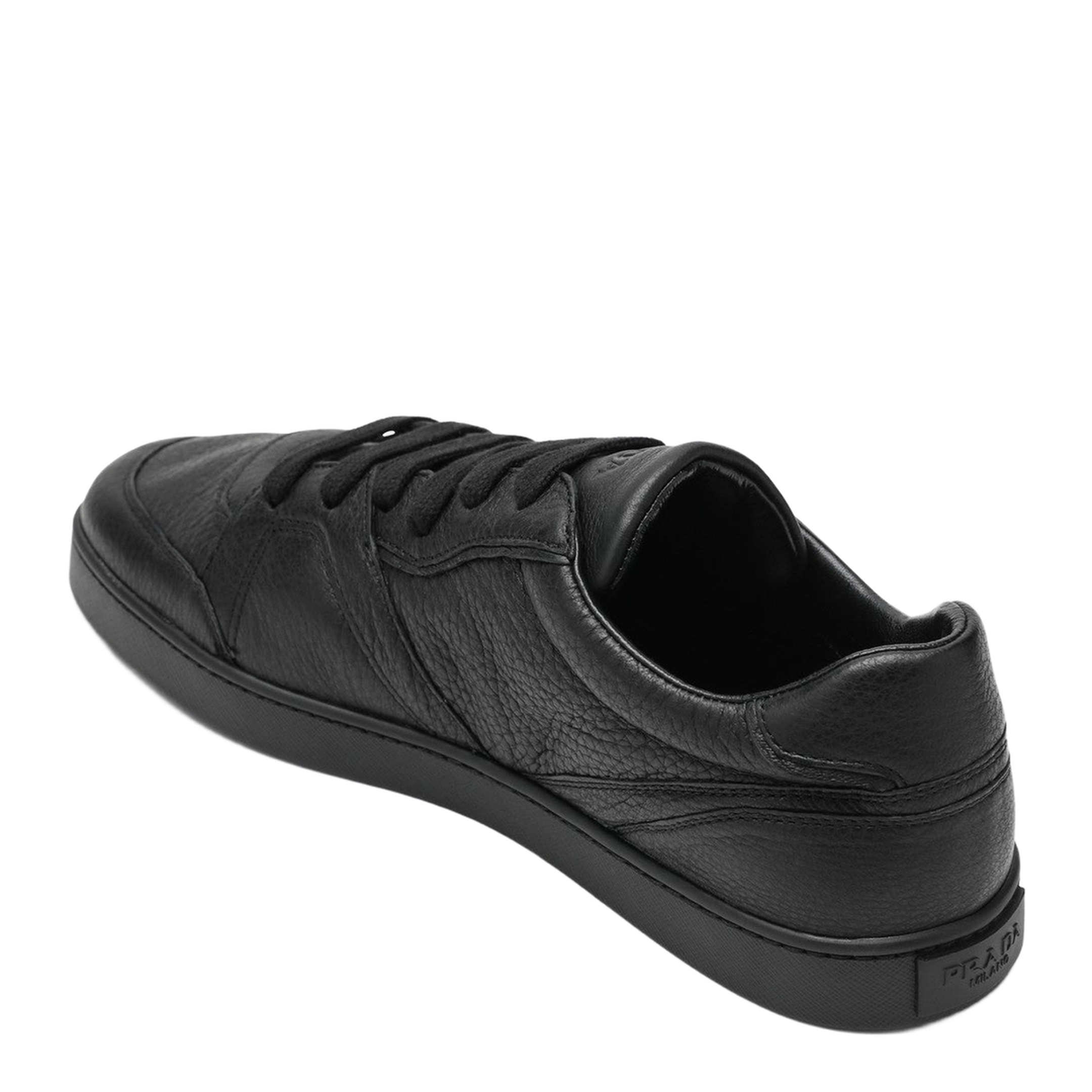 Black Sneakers in Hammered Leather