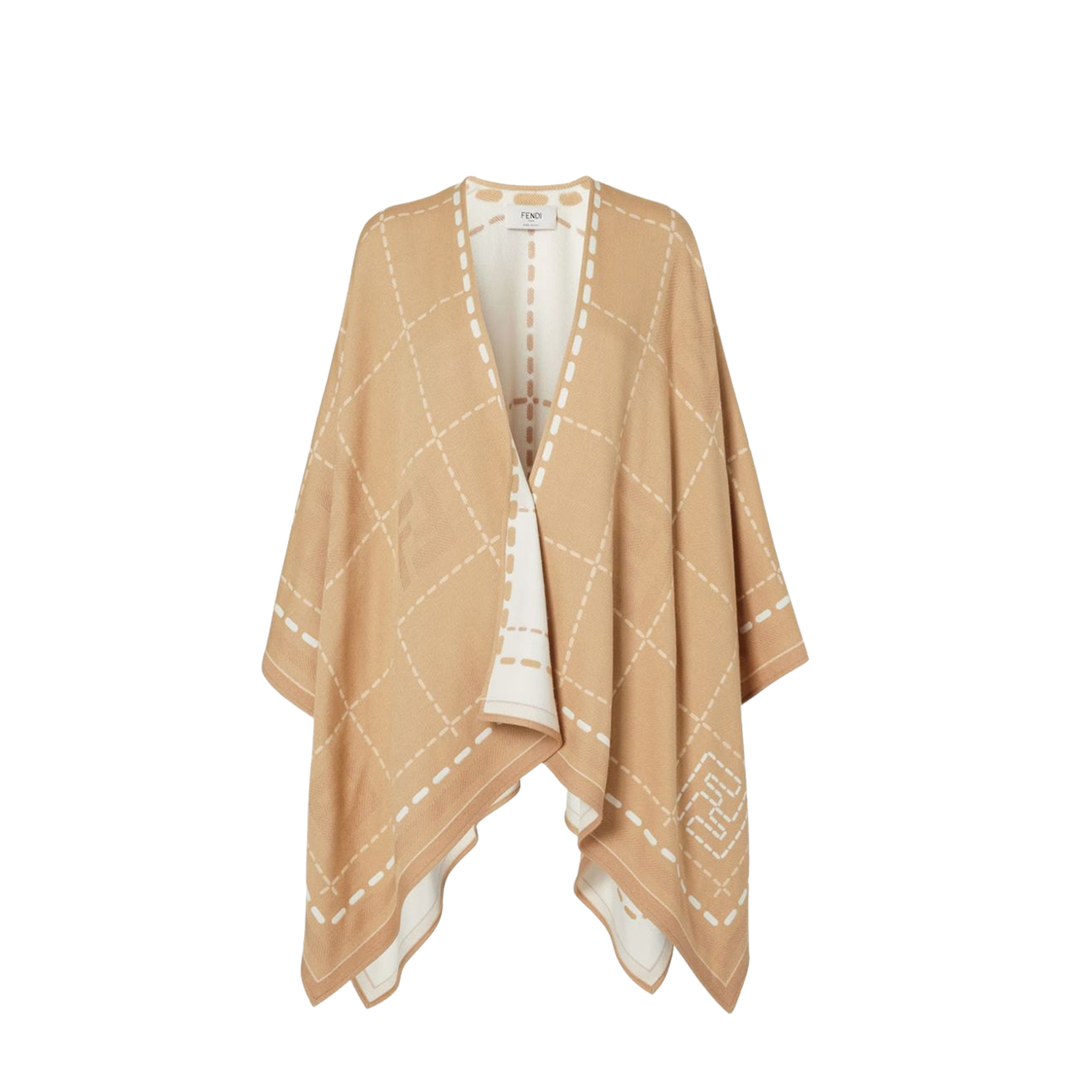 Beige Wool Poncho