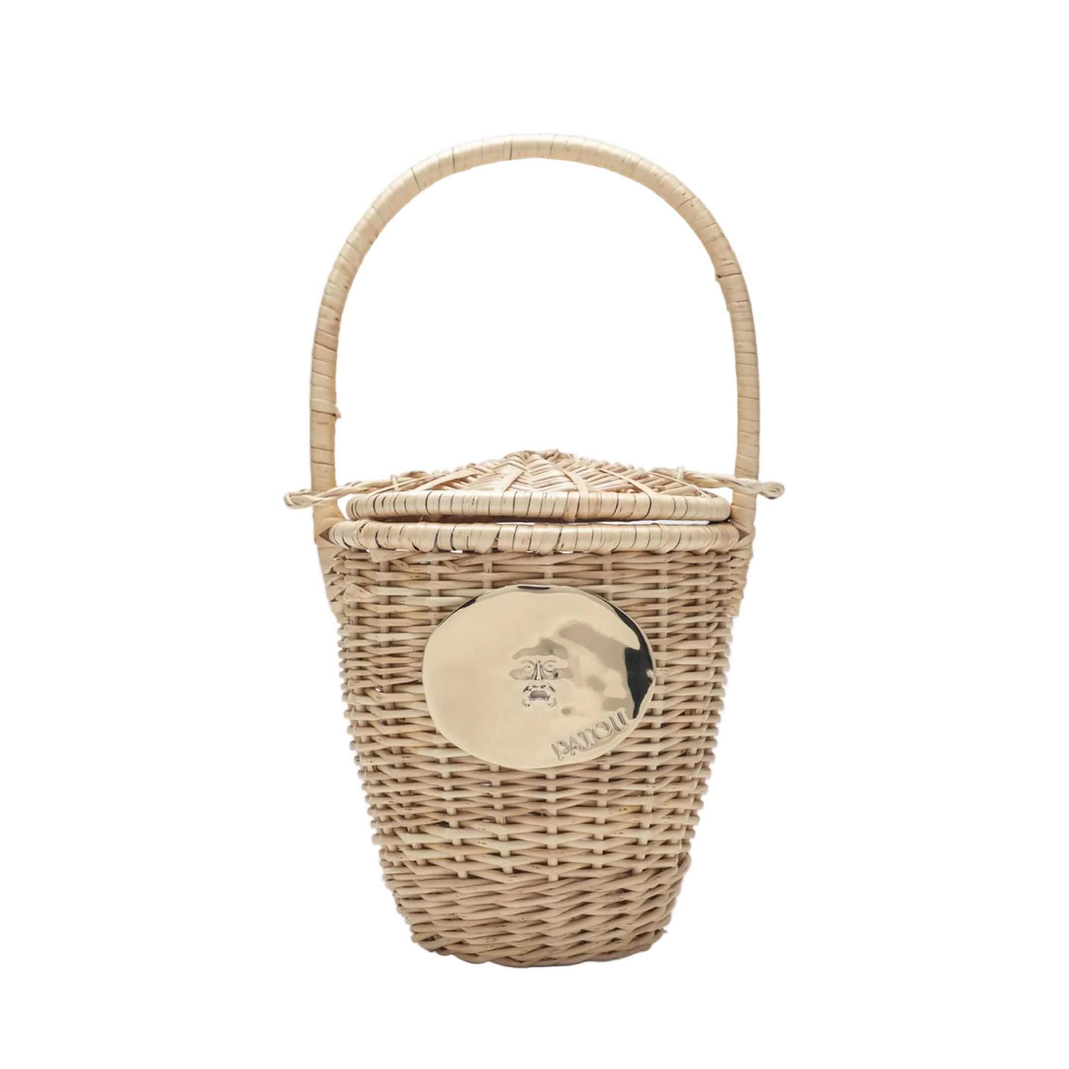Beige Wicker Bucket