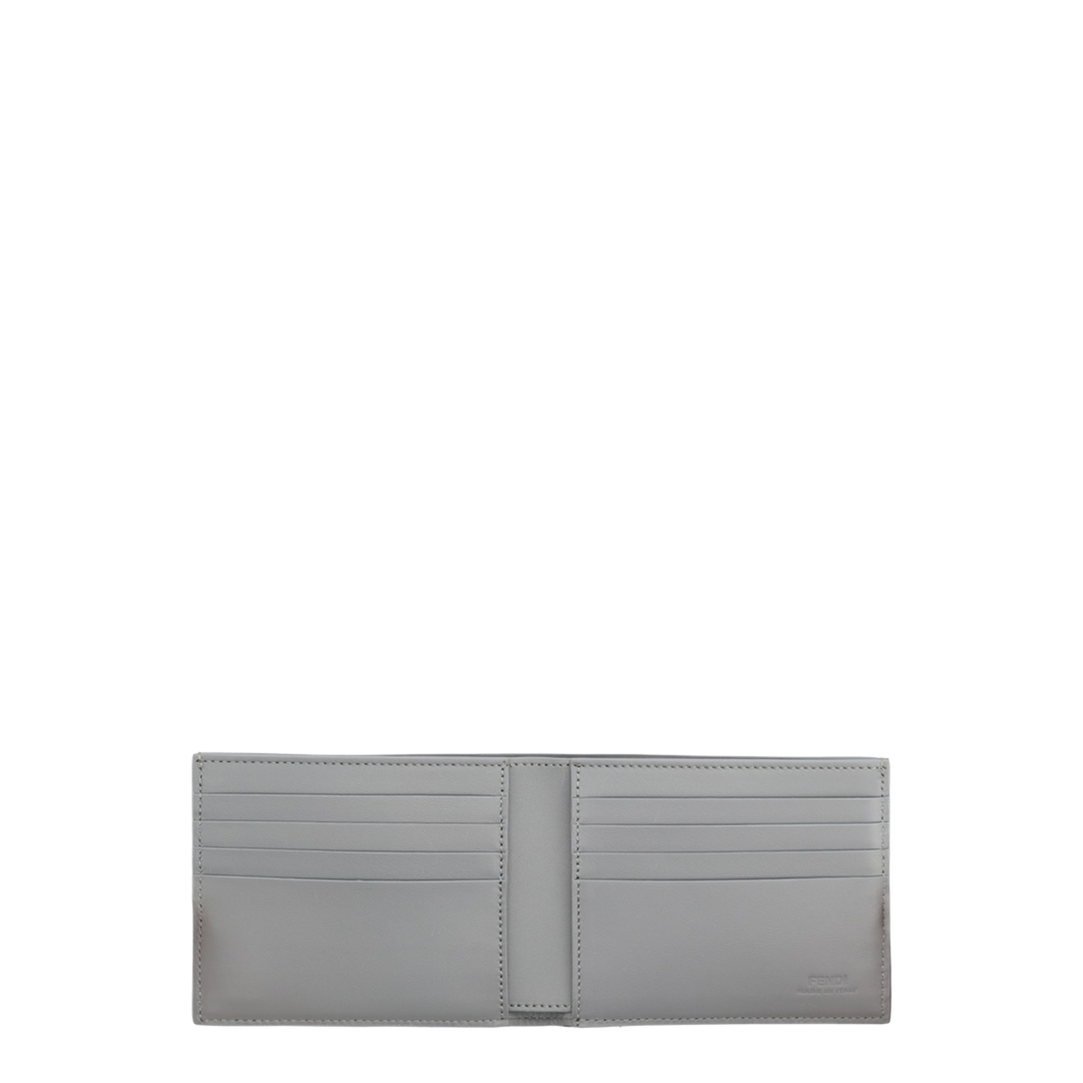 Squared FF Wallet Light Gray Calf Leather