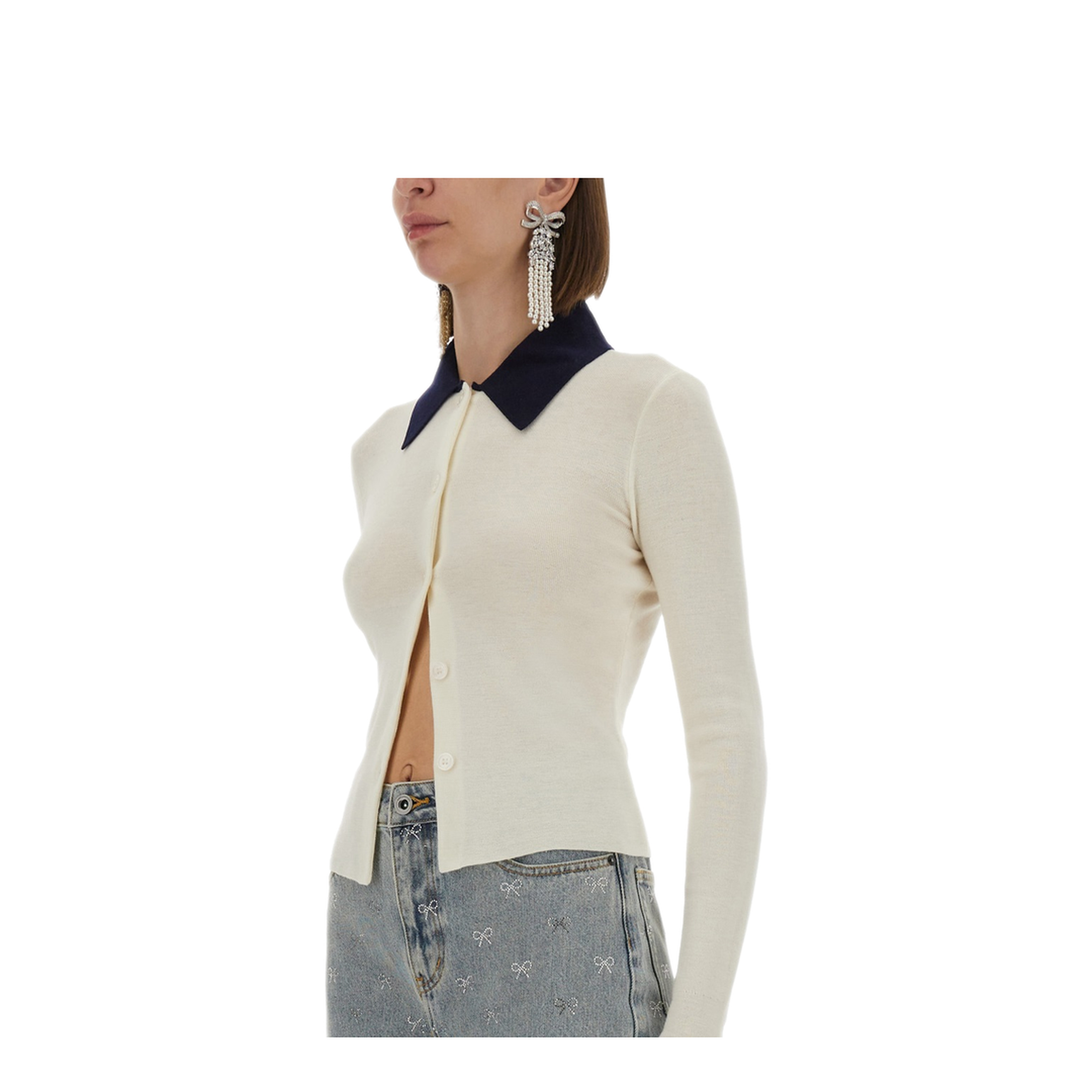 MAYFEYR - Self Portrait - Merino Wool Cardigan - PF25097CCCREAM