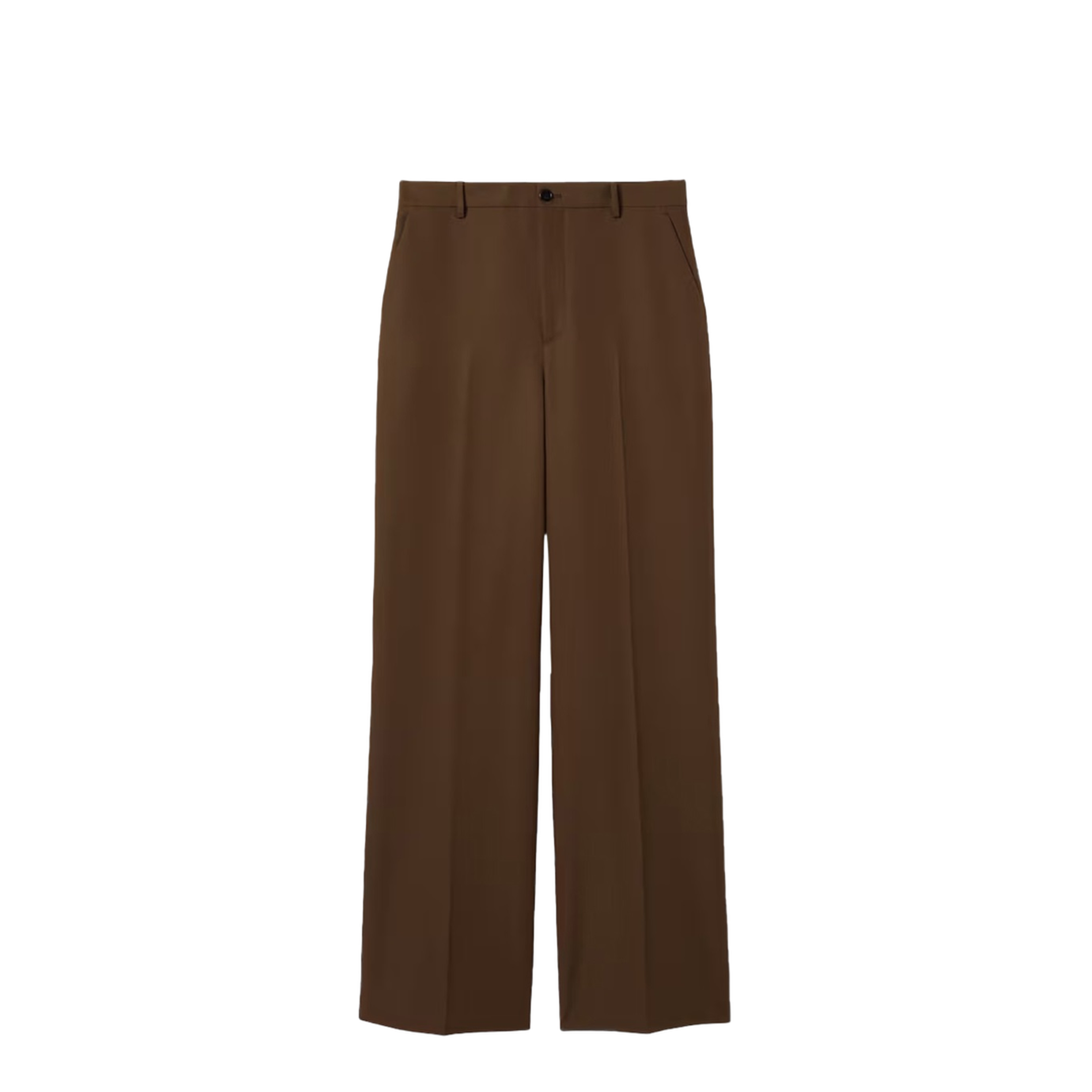 Wide Fit Trousers In Brown