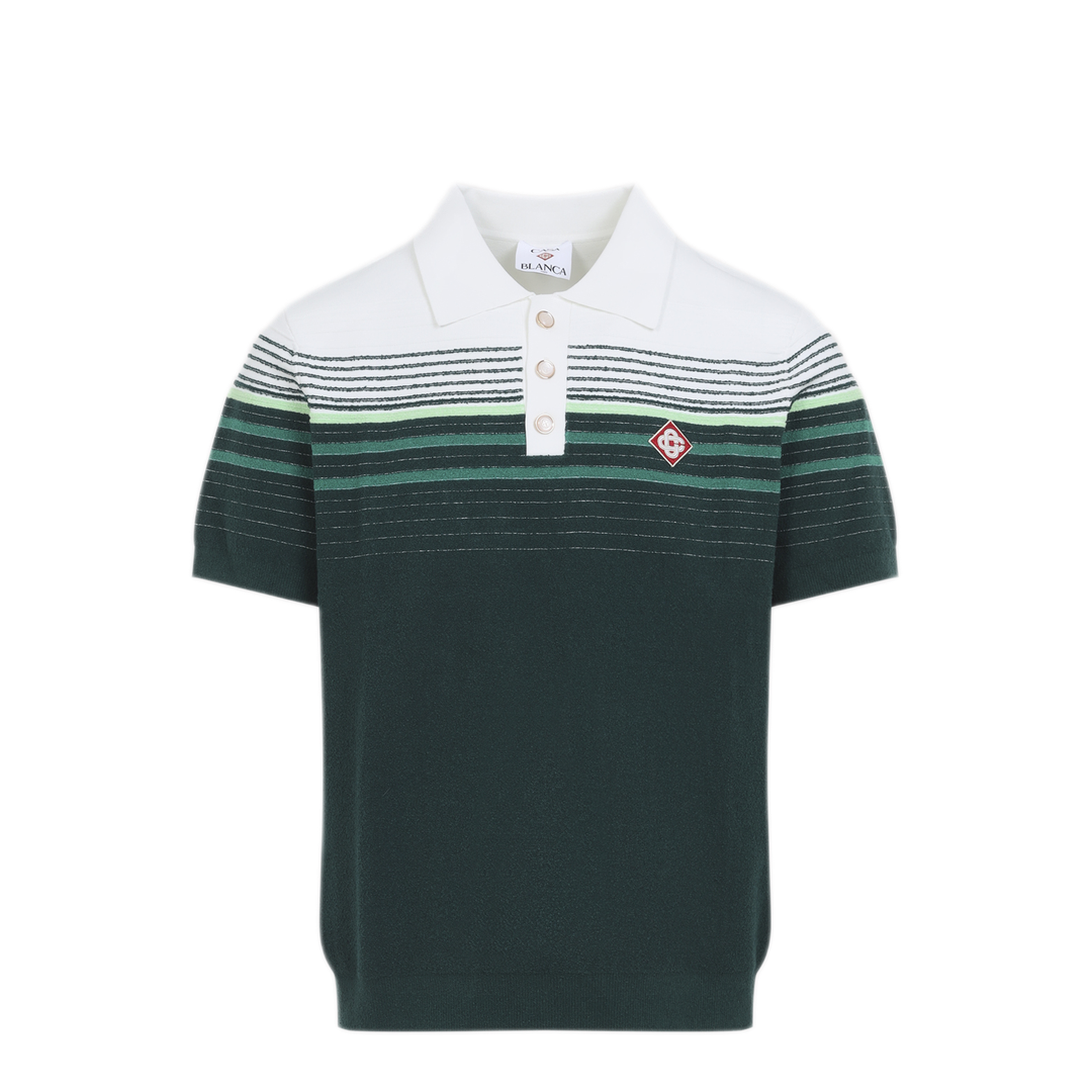 MAYFEYR - Casablanca - Boucle Stripe Knitted Polo - MPF26KW142201WHITE