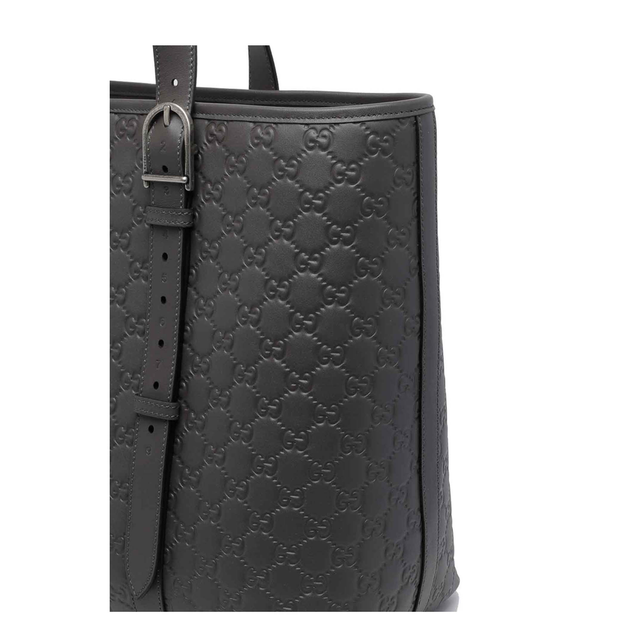 Dark Grey Big Gg Emblem Shopping Bag