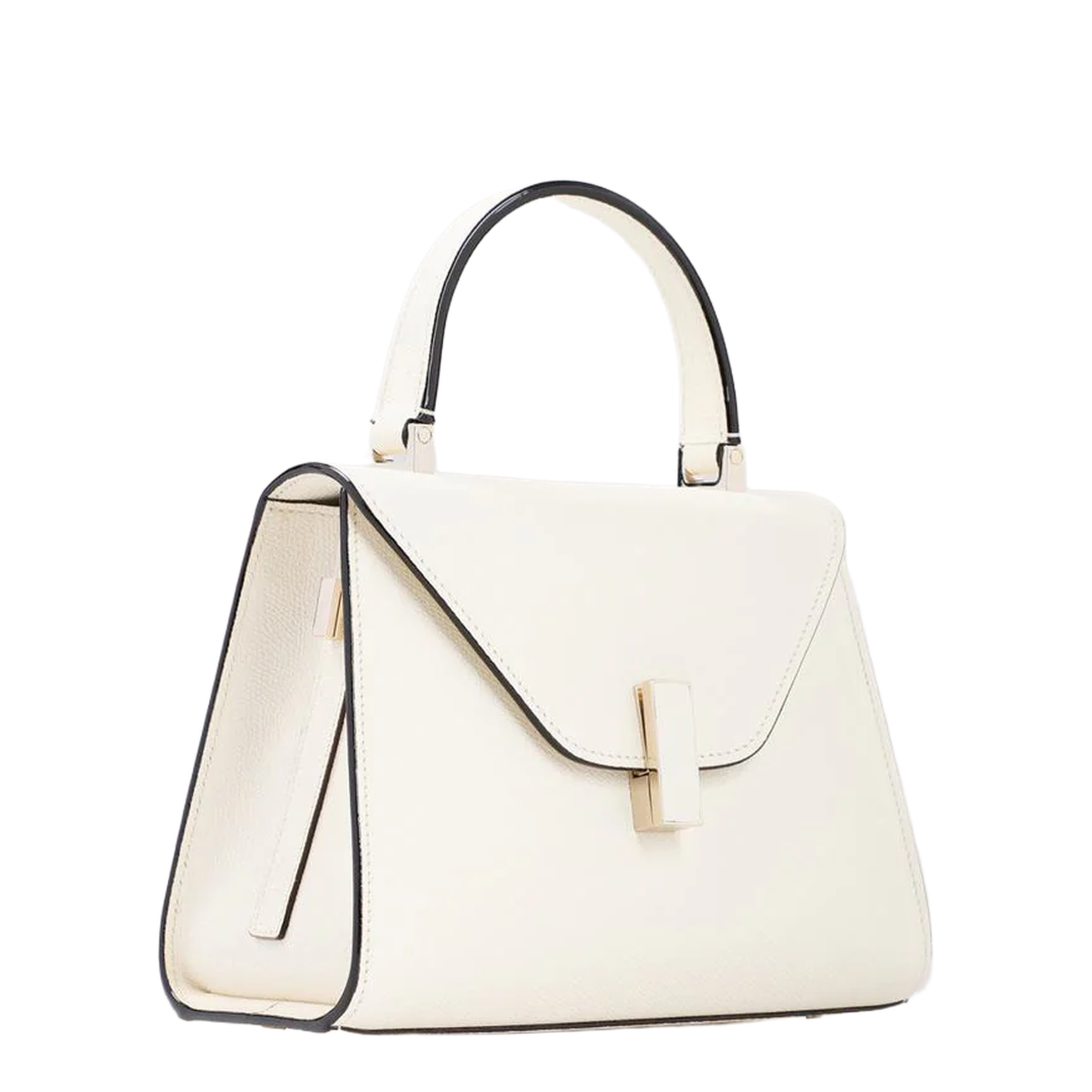 Iside Mini Calfskin Top Handle Bag - Pergamena White
