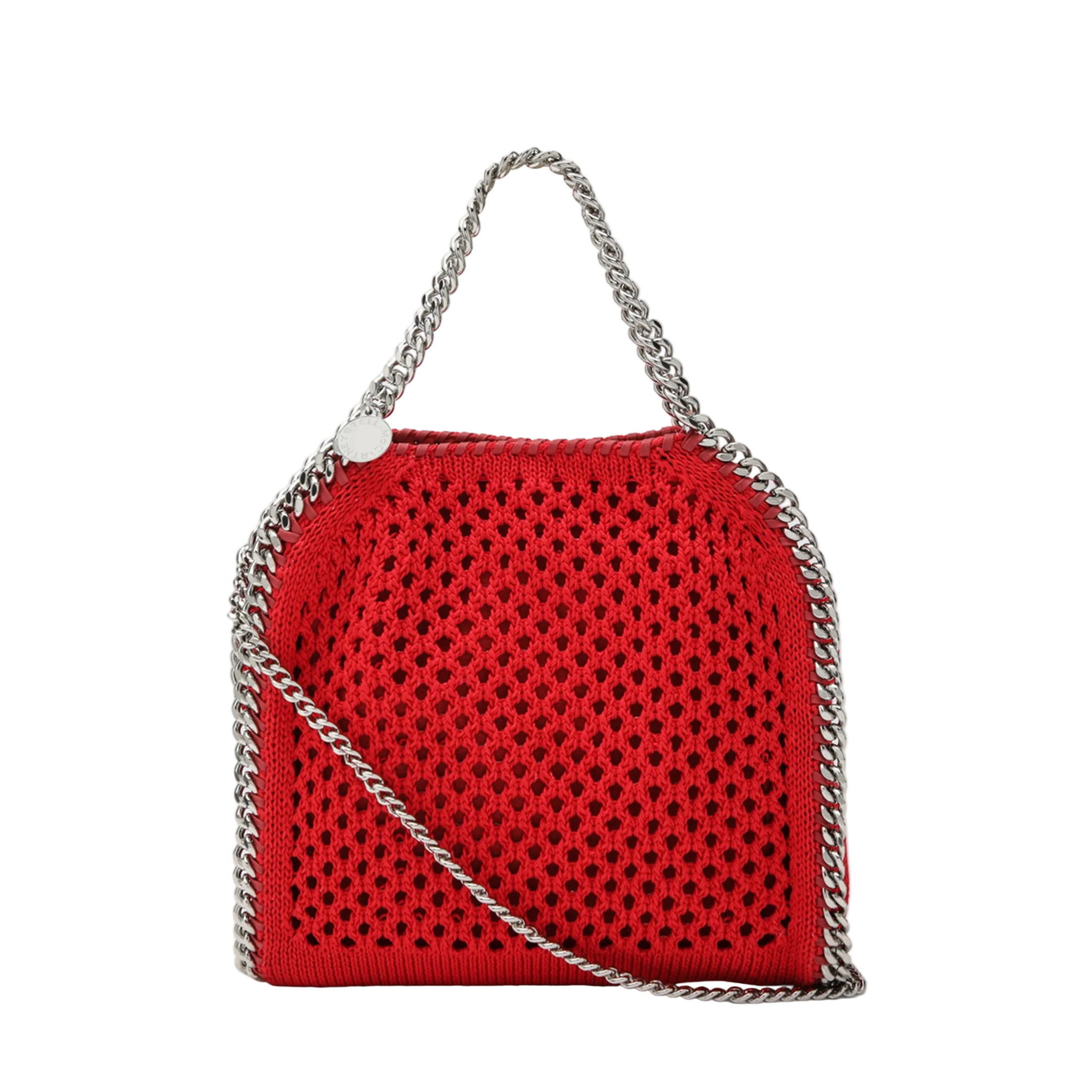 Red Falabella Mini Tote Bag in Mesh