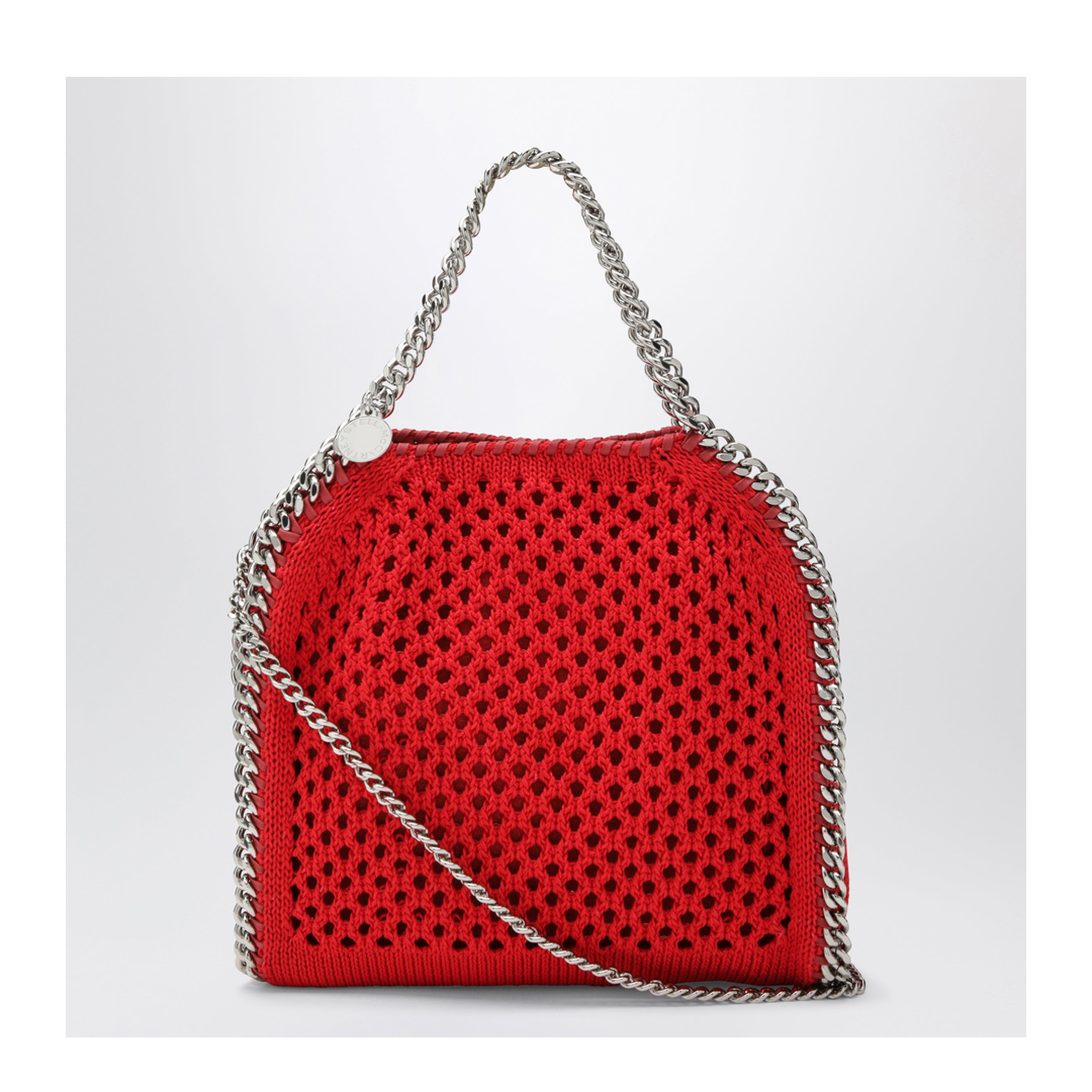 Red Falabella Mini Tote Bag in Mesh