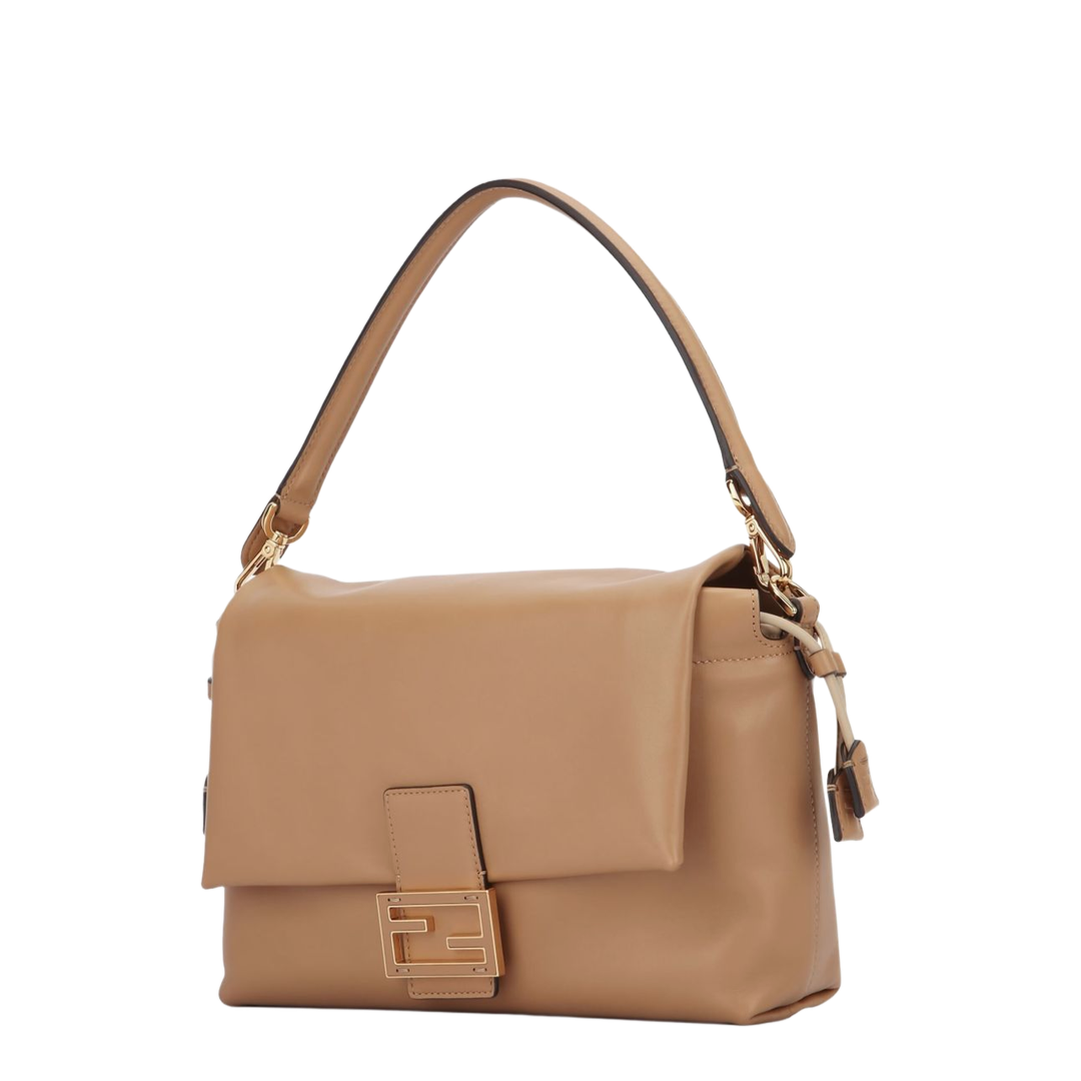 Mamma Baguette Medium Leather Shoulder Bag - Beige