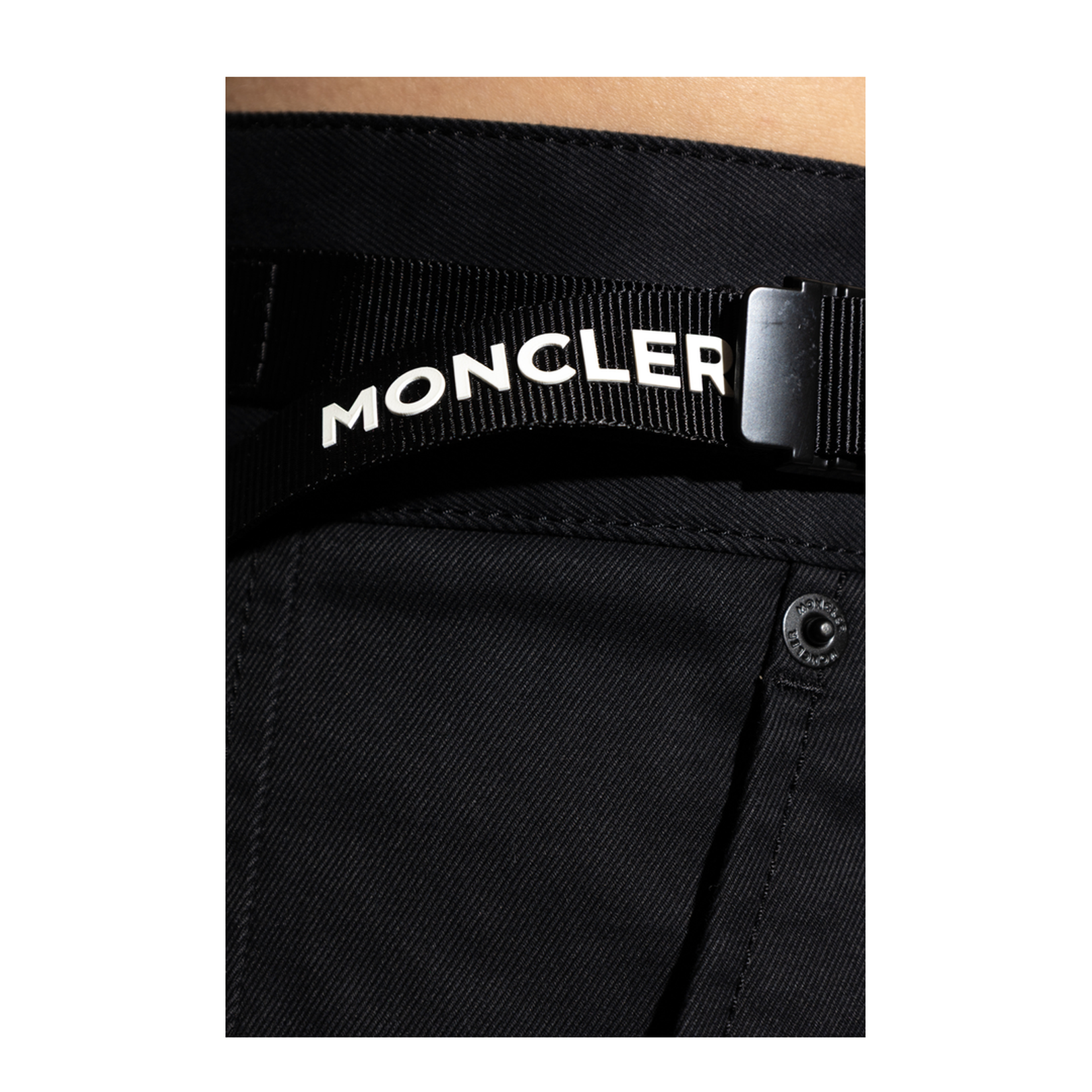 Black Cotton Gabardine Cargo Trousers