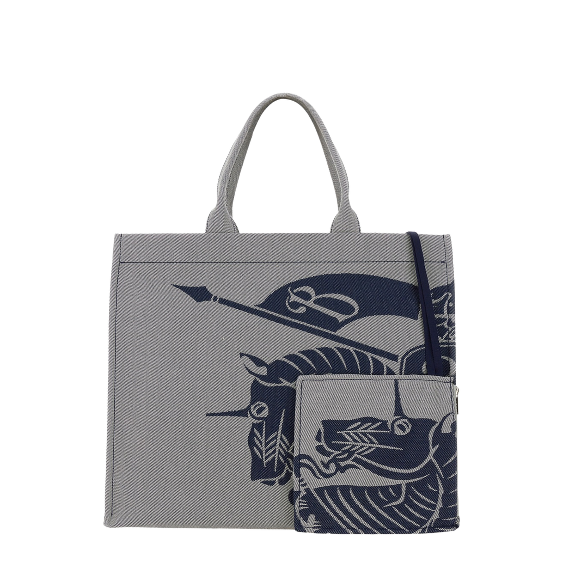 Grey Equestrian Knight Tote Bag