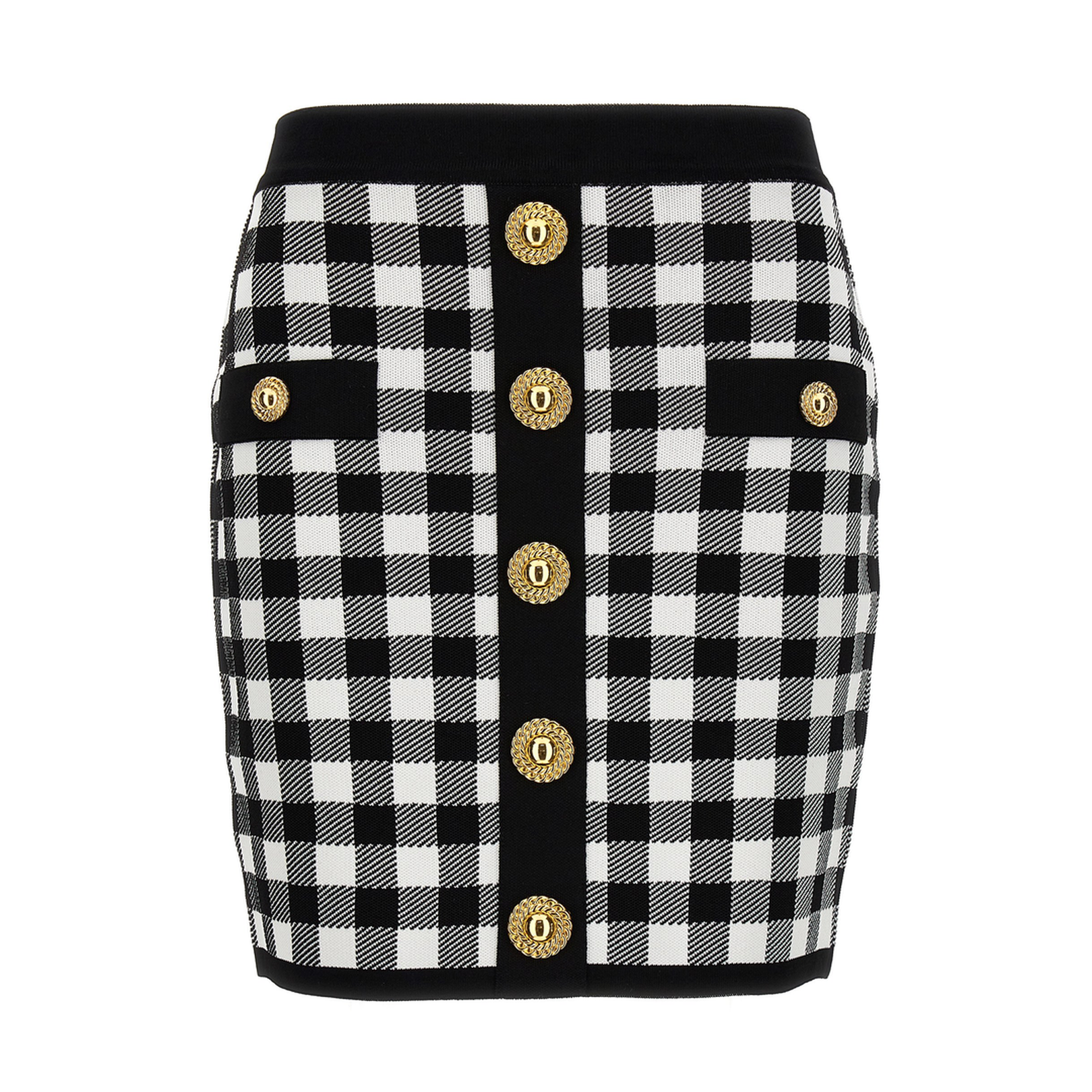 Logo Button Vichy Skirt