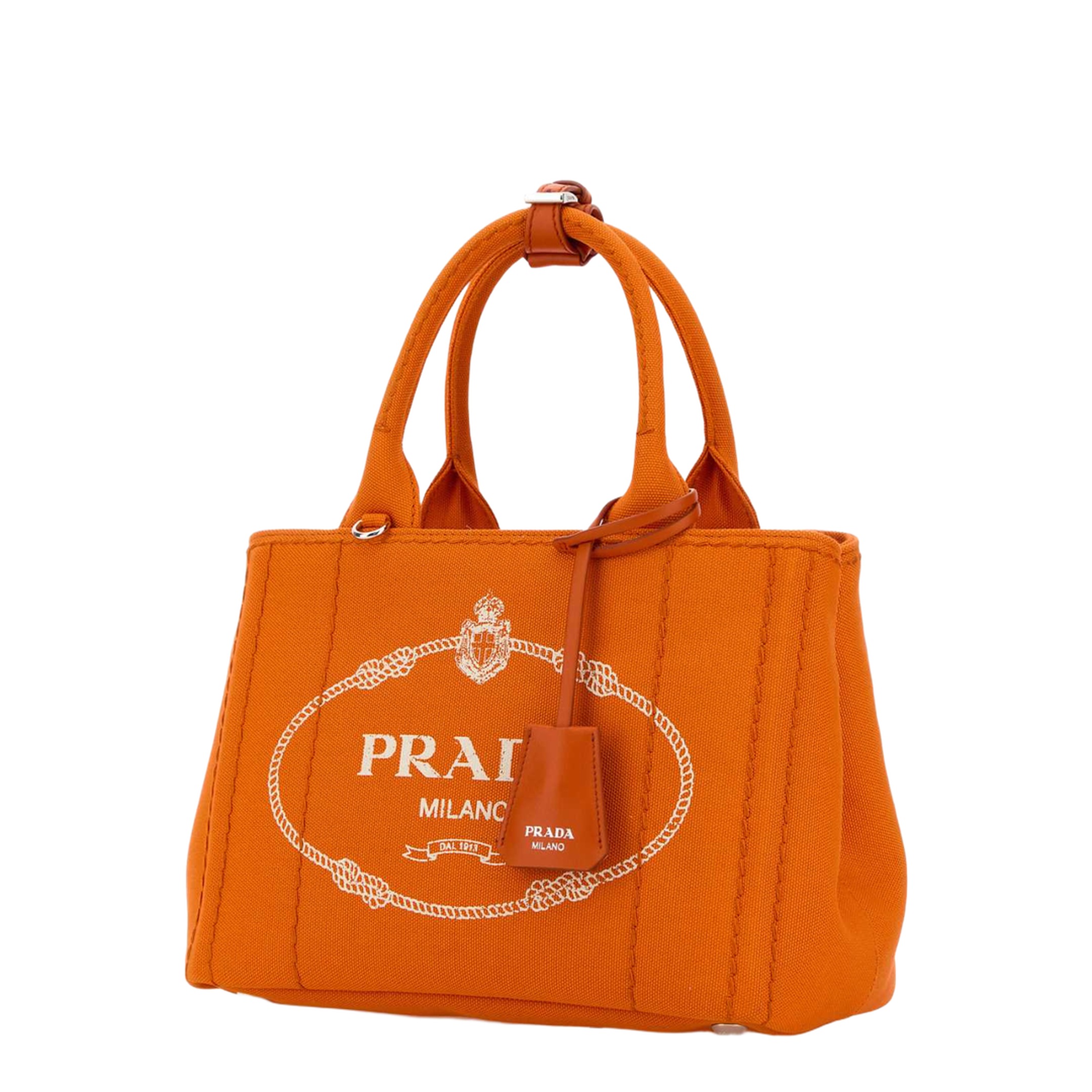 Orange Canvas Small Jardinière Handbag