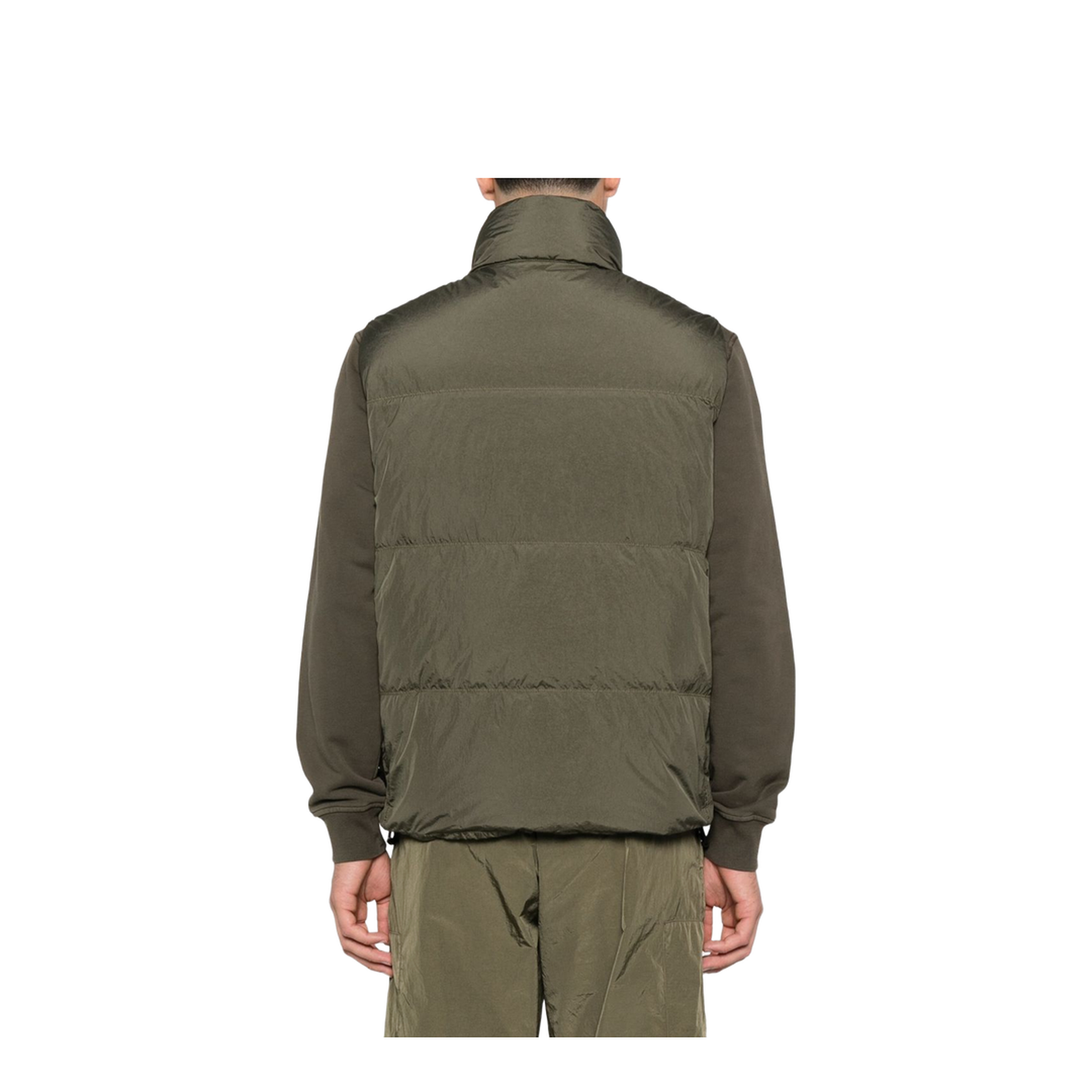 Down Vest in Recycled Nylon Rep