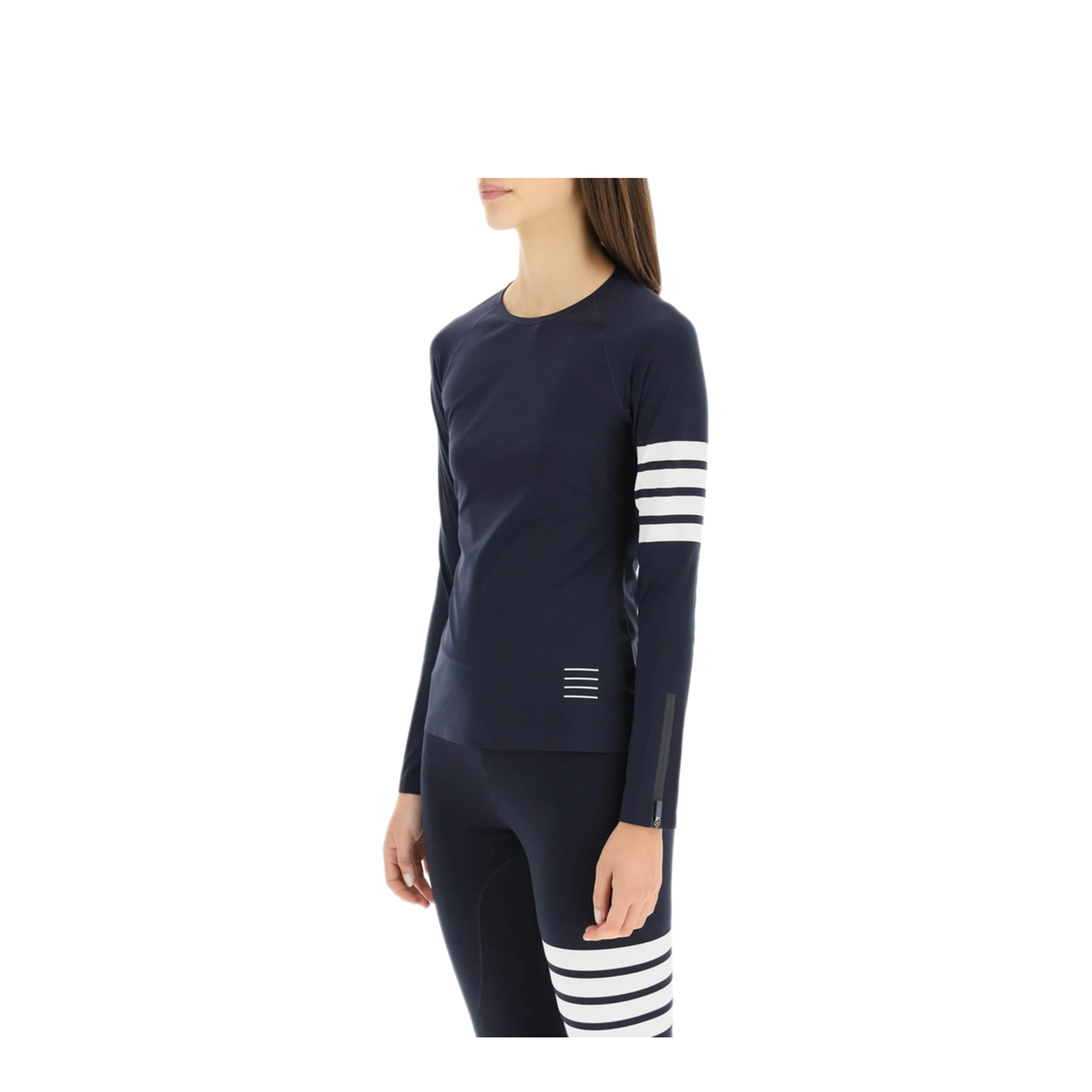 MAYFEYR - Thom Browne - Compression Tee With 4 Bar In Interlock Piece Dye - FJA001A06770461