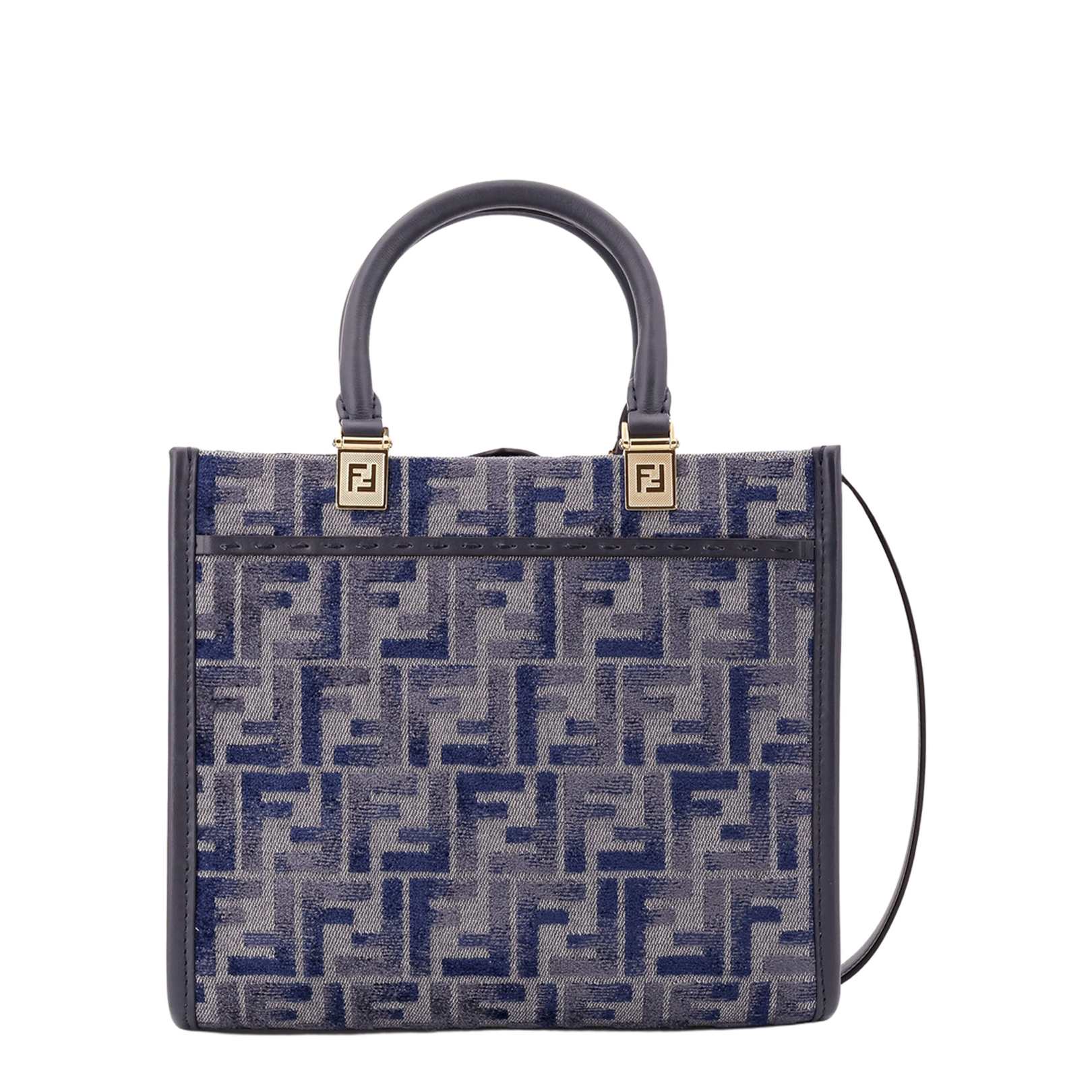 Sunshine Small Canvas Top Handle Bags - Navy Blue