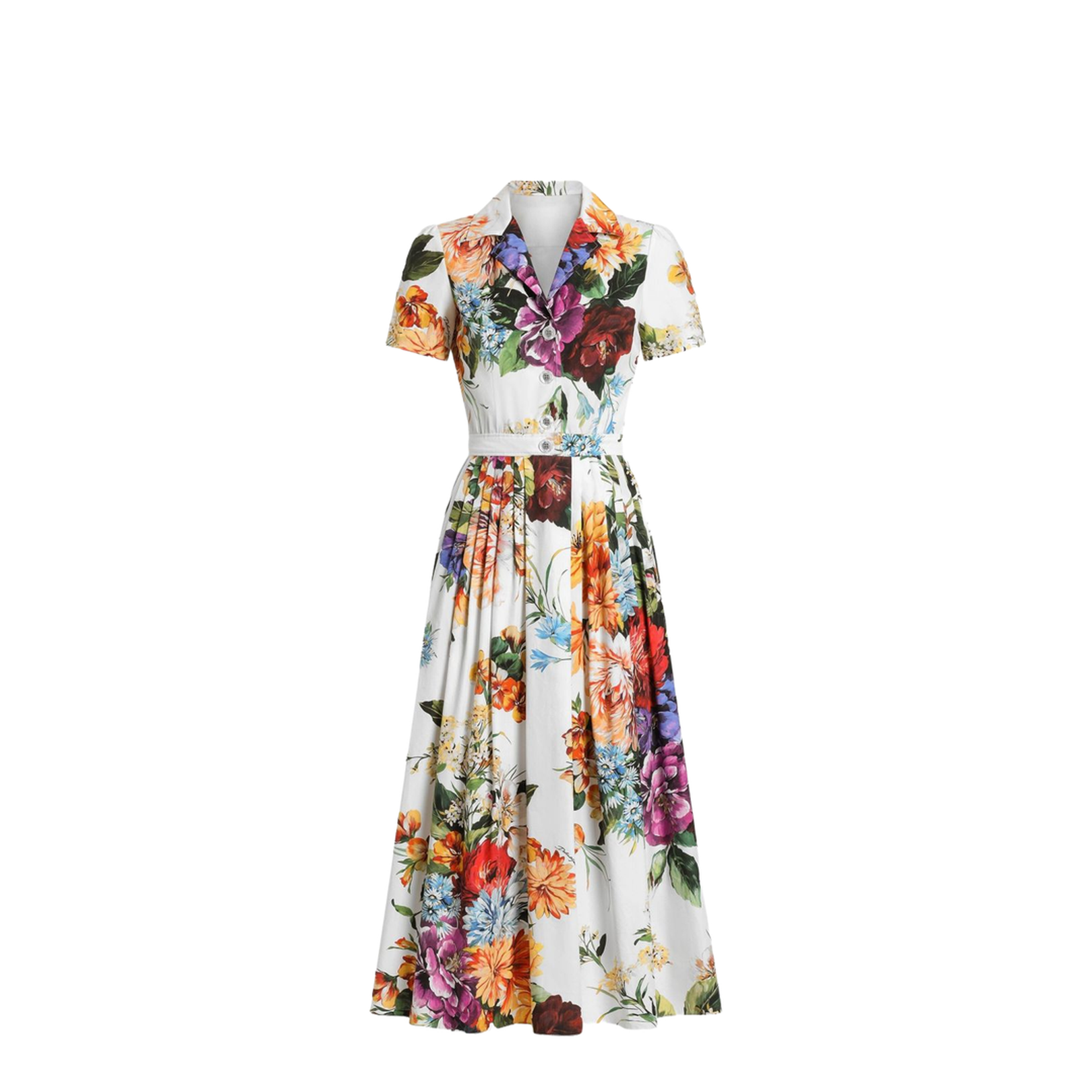 Floral Print Poplin Dress