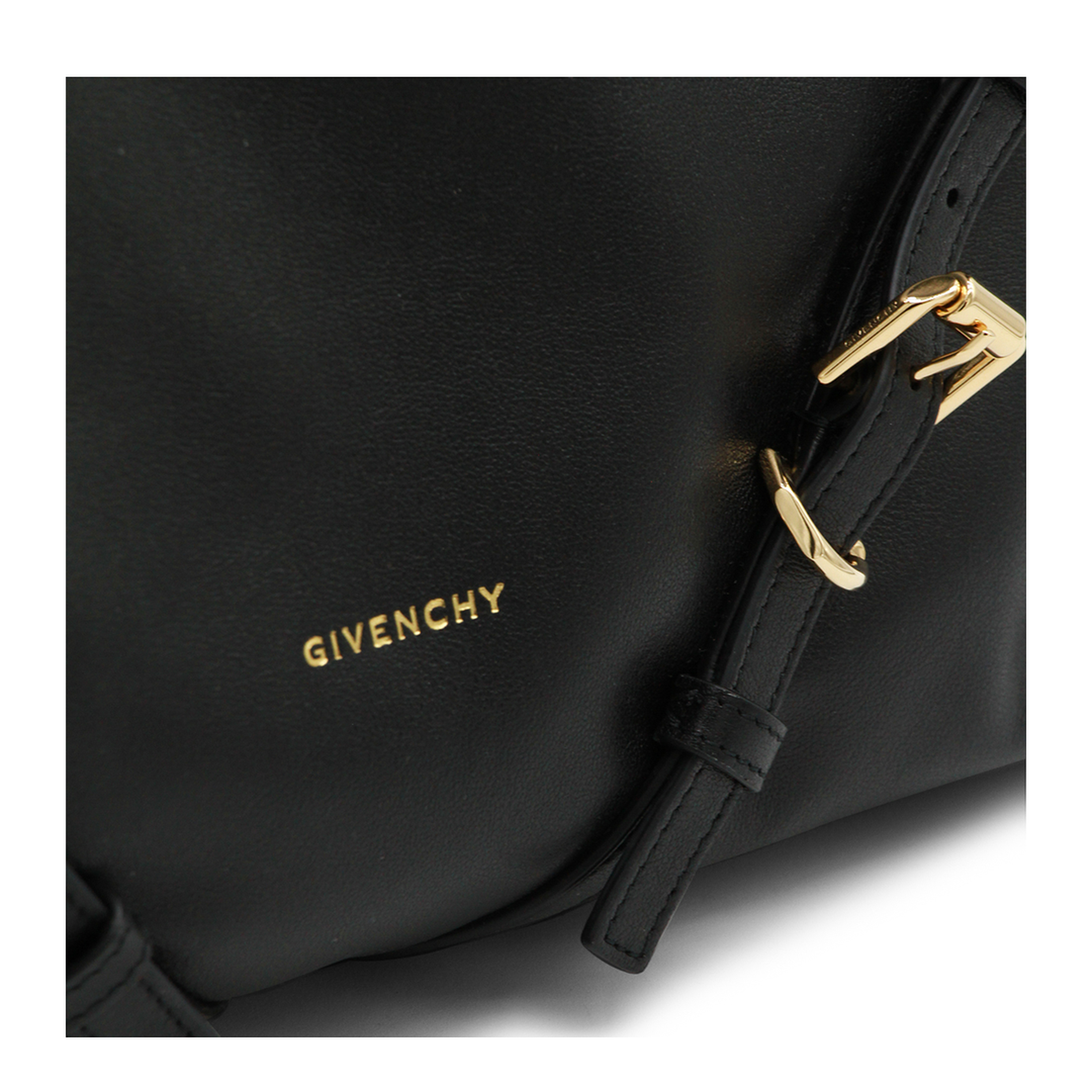 Voyou Medium Shiny Leather Shoulder Bag - Black