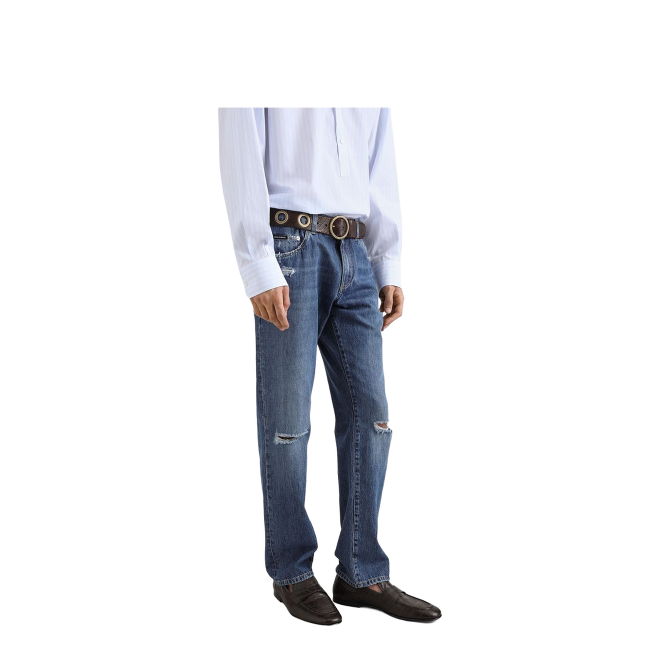 MAYFEYR - Dolce & Gabbana - Classic Cotton Jeans With Tag With Abrasions - GP02XDG8ME8