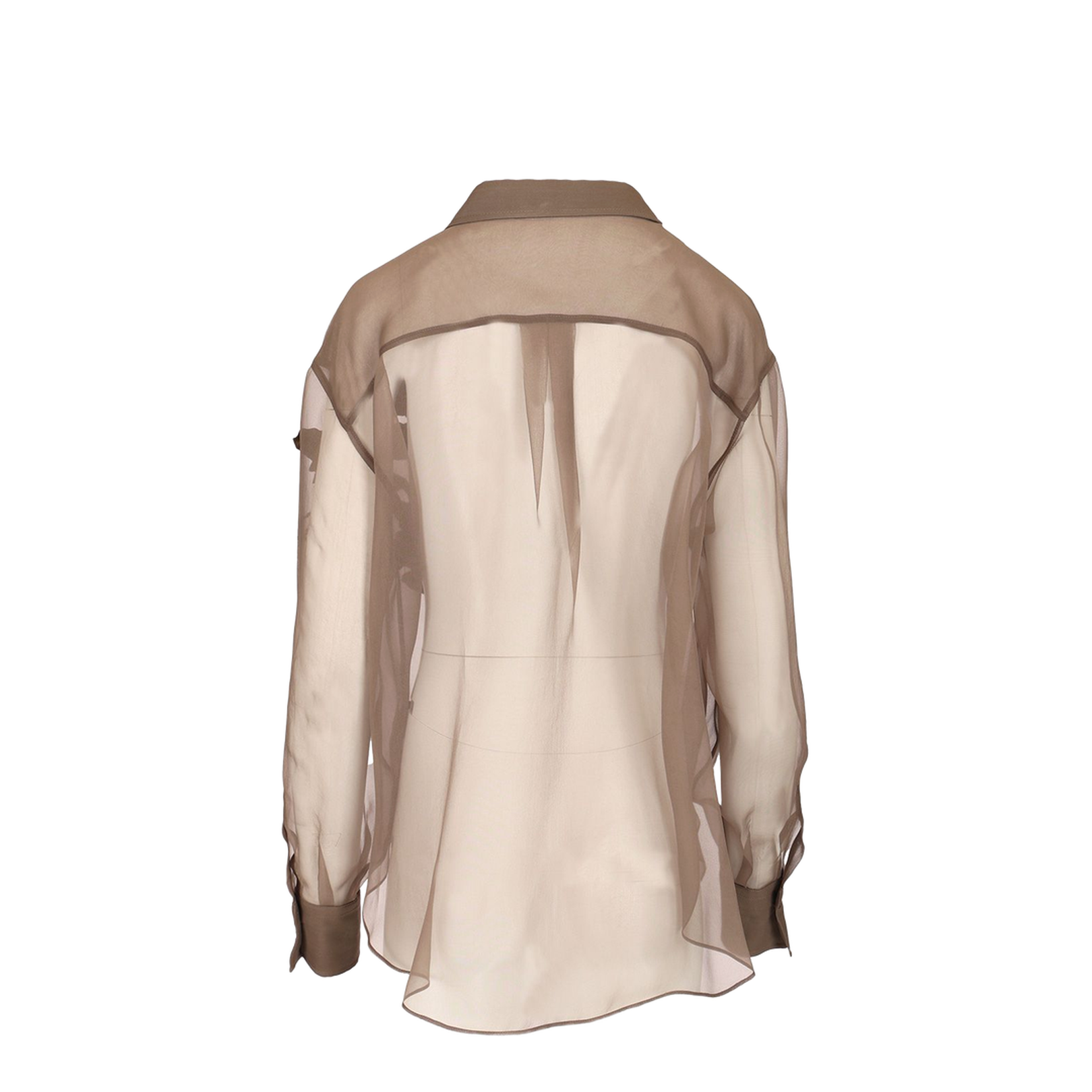 Crispy Silk Shirt with Flora Appliqué