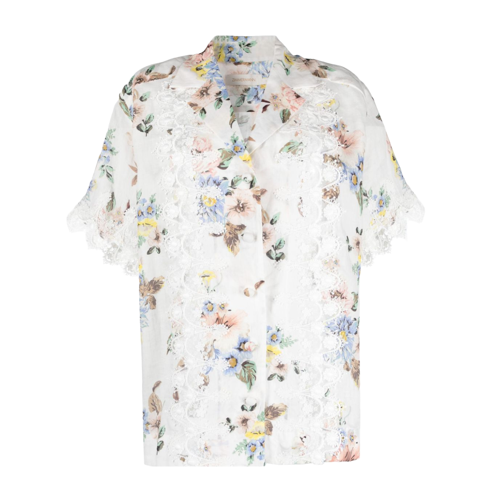 Lace Trimmed Oversized Shirt