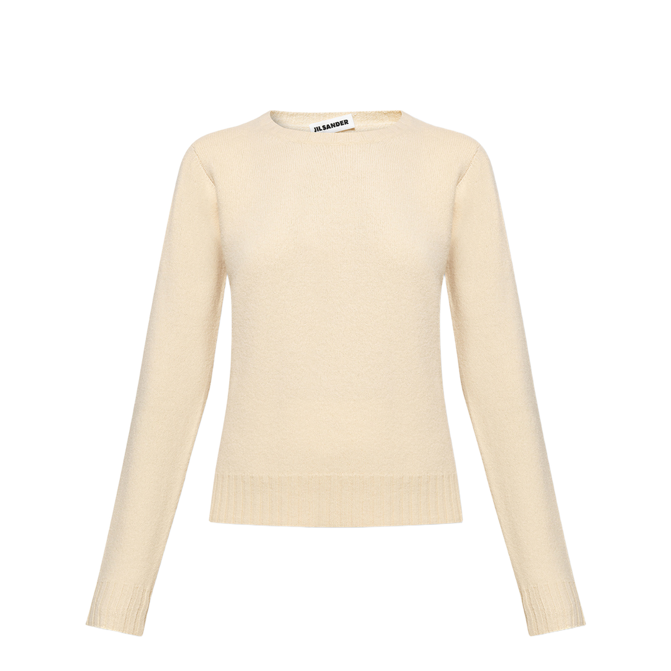 Crew-Neck Wool Sweater Beige