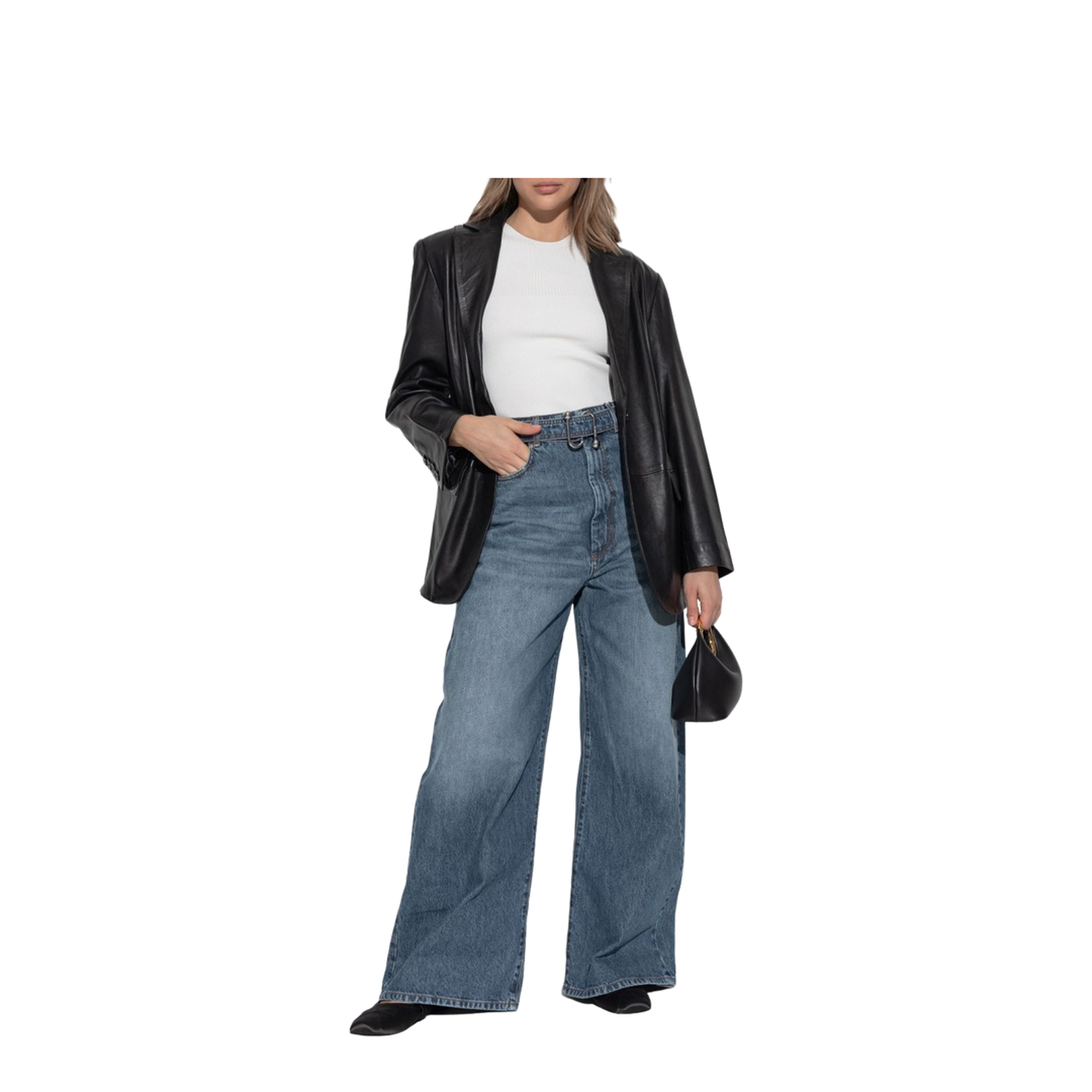 Wide-Leg Cotton Denim Jeans