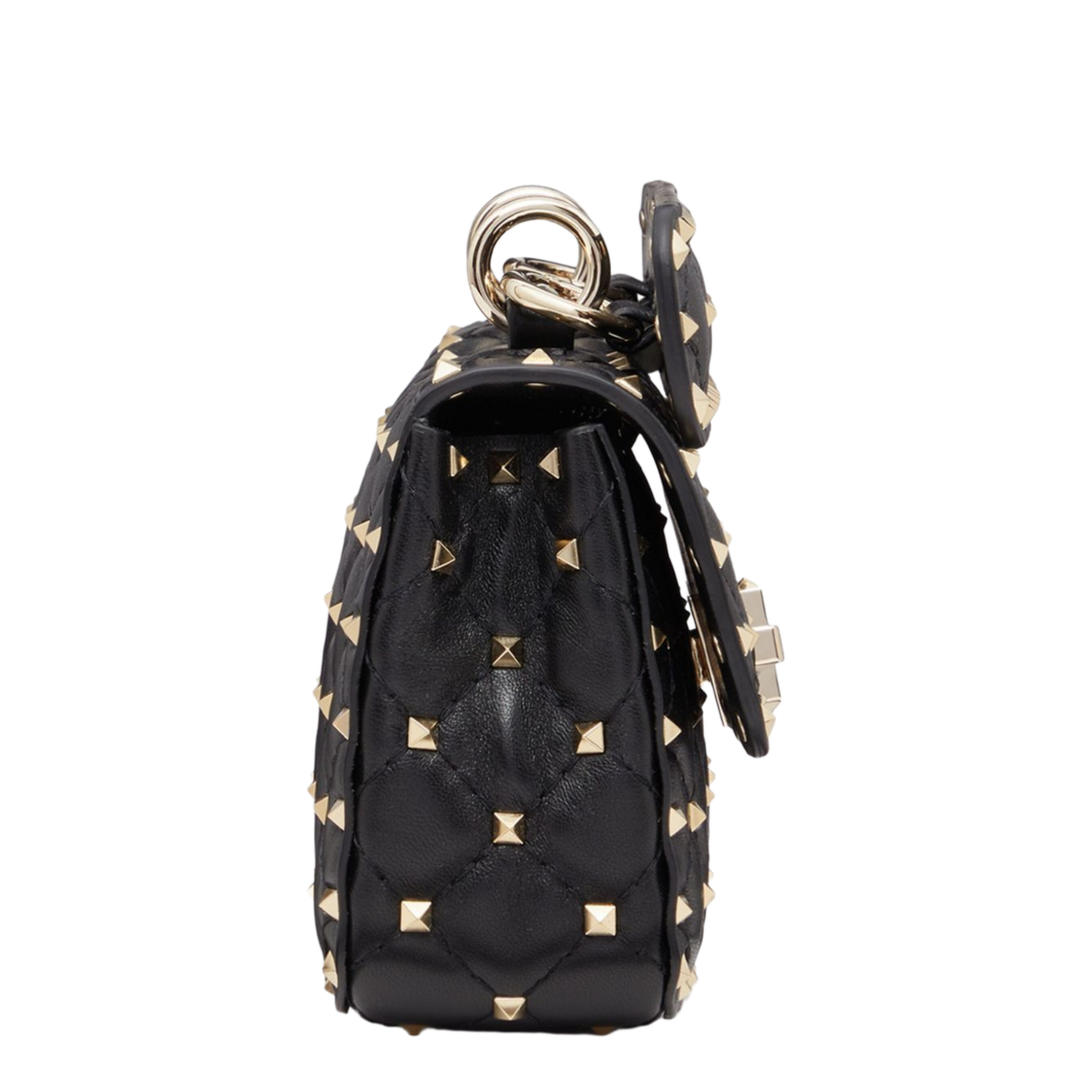 Small Rockstud Grainy Calfskin Crossbody Bag