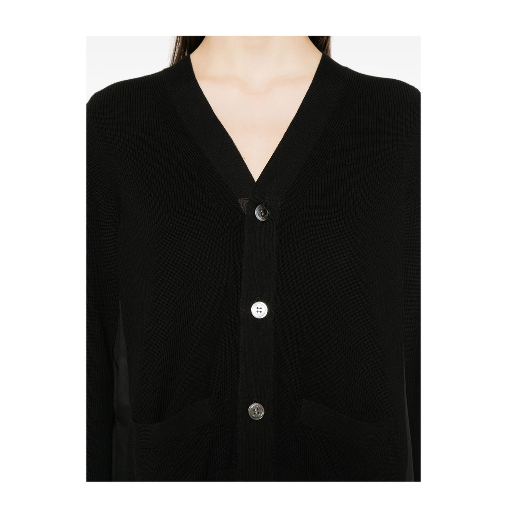 Cotton Knit x Cotton Poplin Cardigan